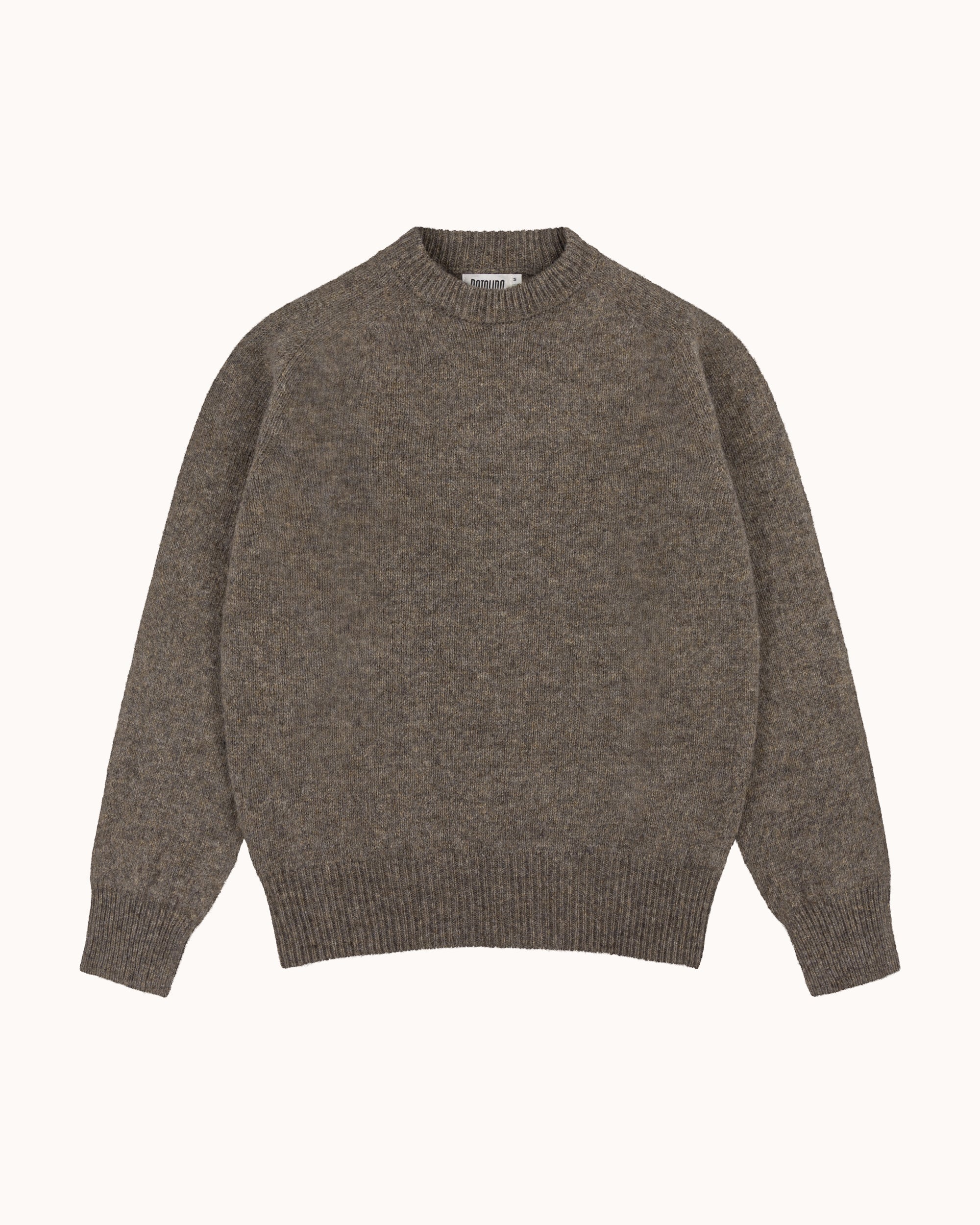 Shetland Wool Crew Neck Sweater - Fossil
