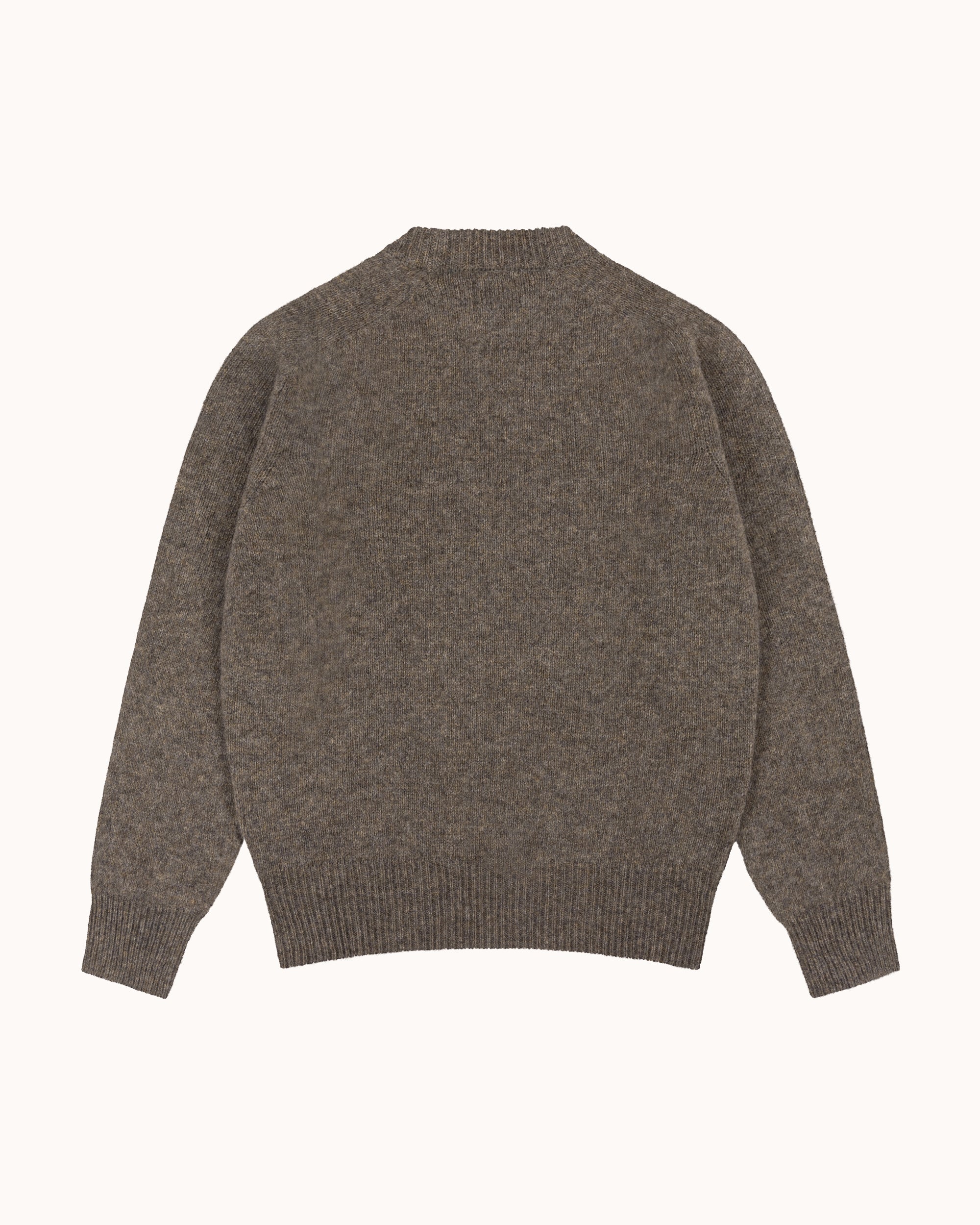 Shetland Wool Crew Neck Sweater - Fossil