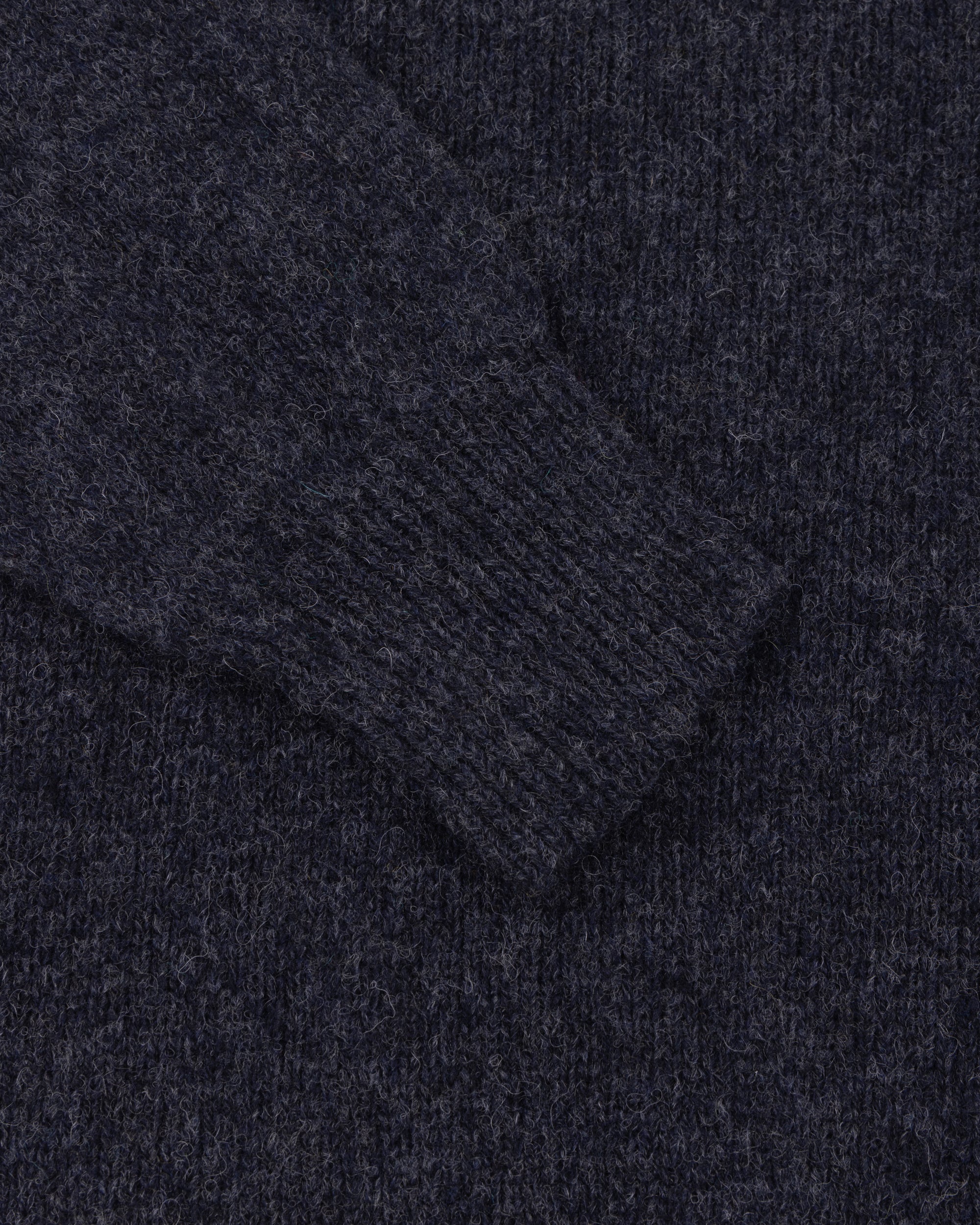 Shetland Wool Crew Neck Sweater - Charcoal