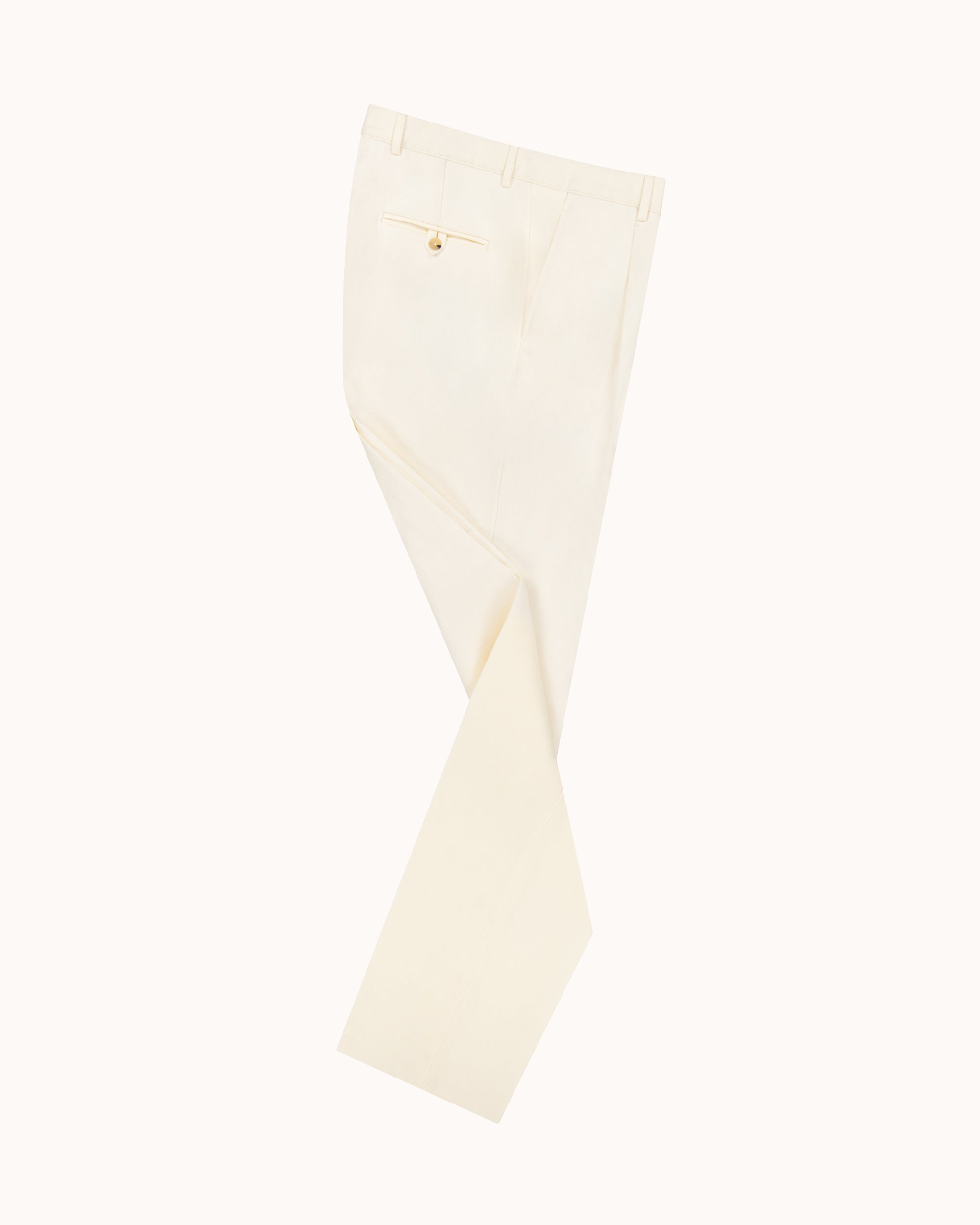 Casual Relaxed Pleated Trouser - Cream Linen