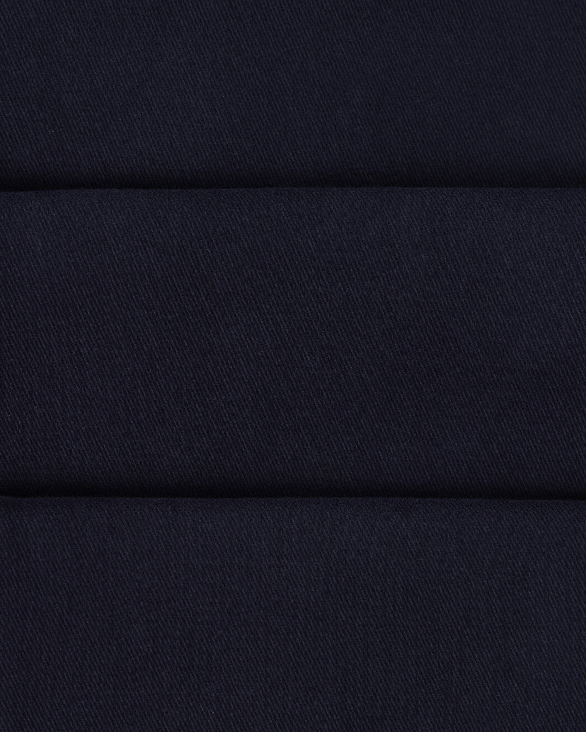 Casual Relaxed Pleated Trouser - Navy Brushed Cotton