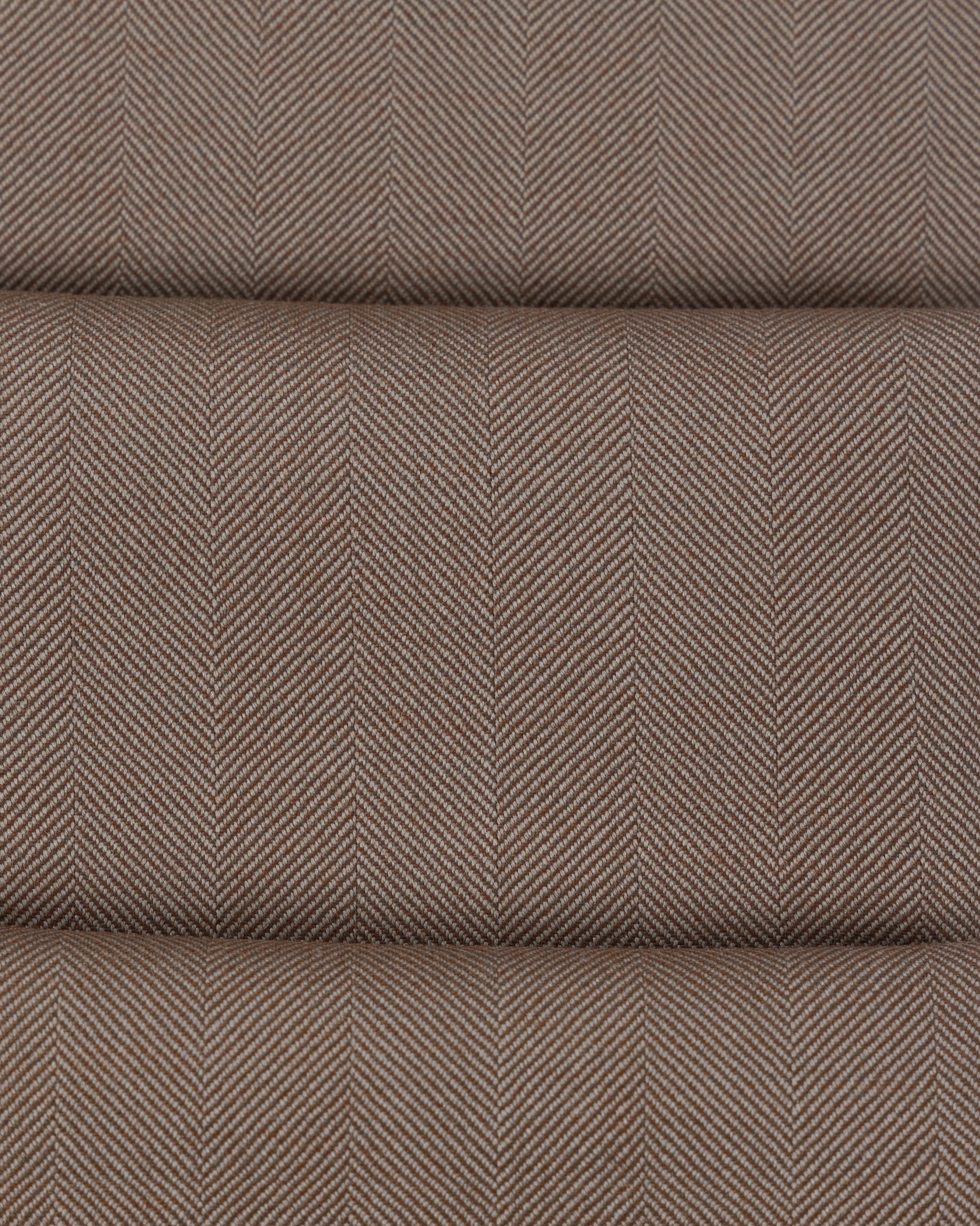 Classic Pleated Trouser - Mushroom Herringbone Wool