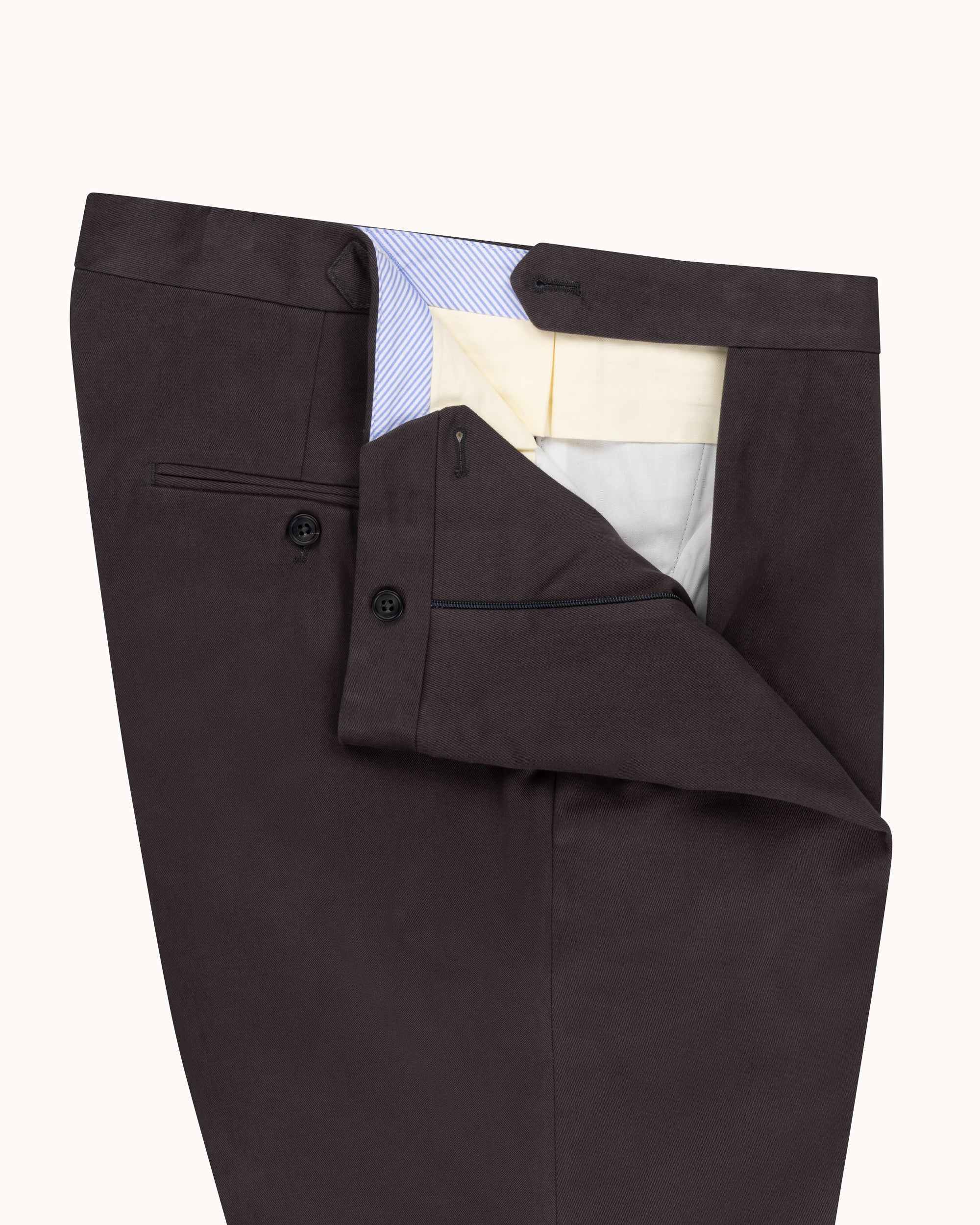 Classic Pleated Trouser - Anthracite Brushed Cotton