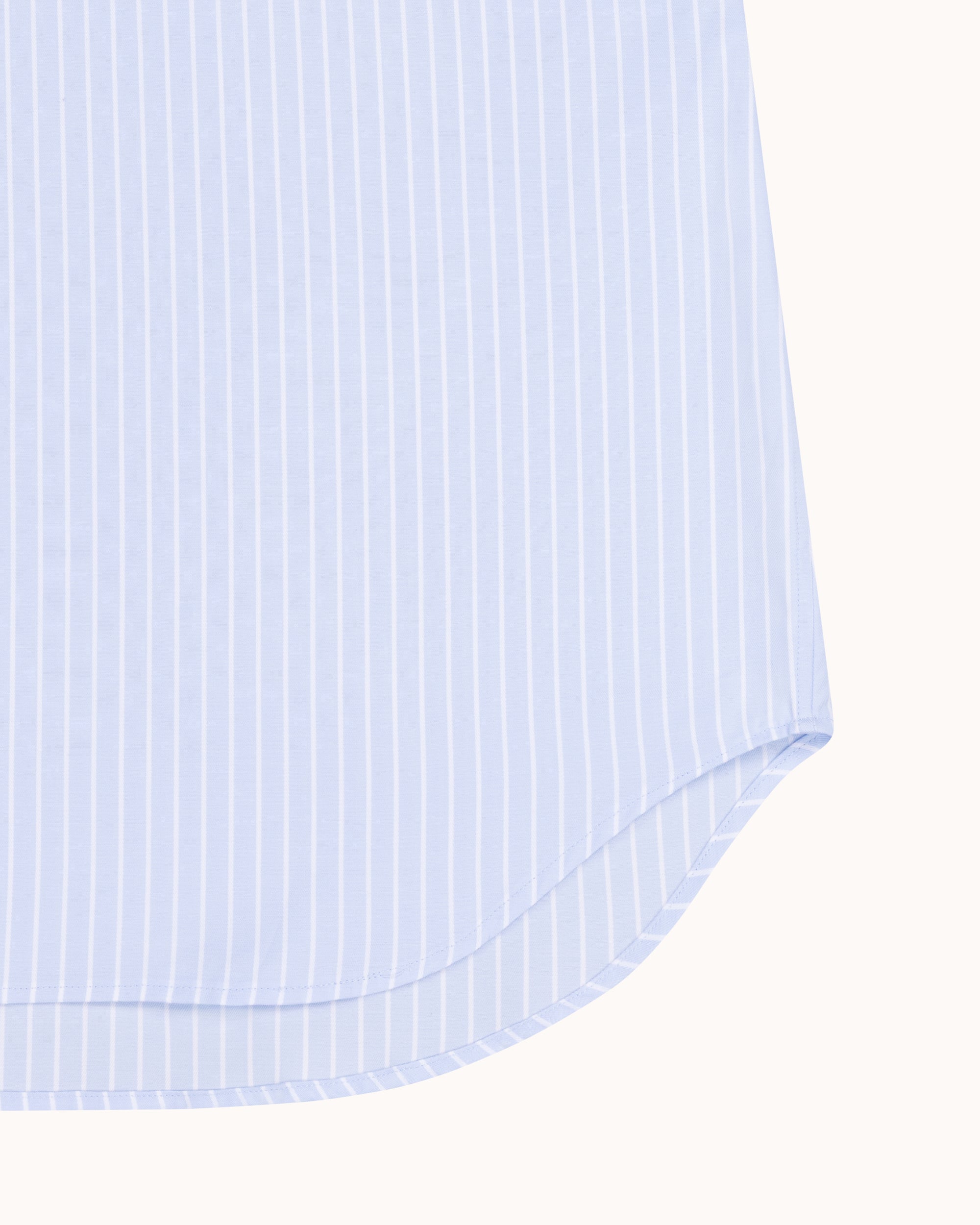 Button Down Collar Shirt - Blue Pencil Stripe Cotton Poplin