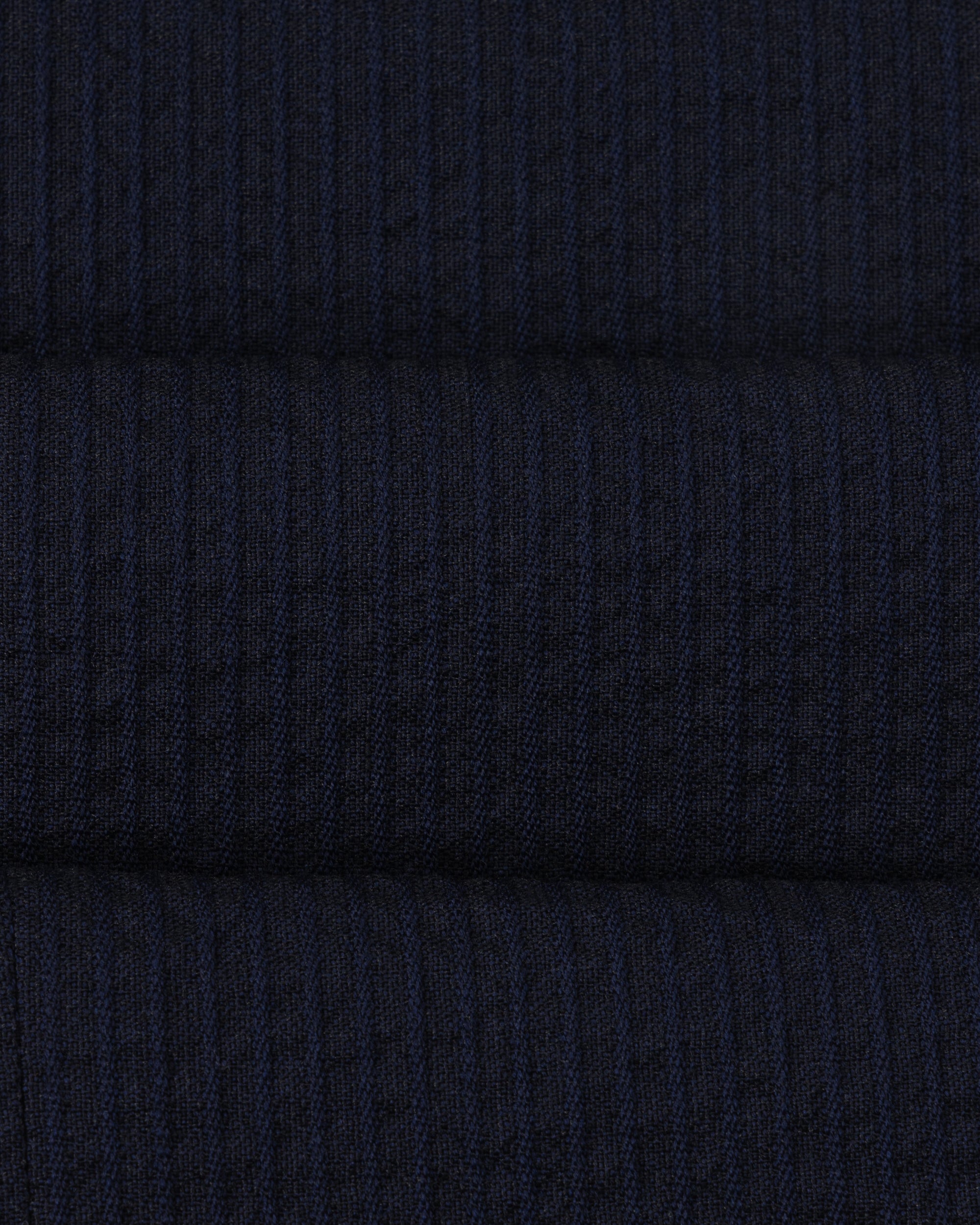 Classic Pleated Trouser - Navy Seersucker Wool