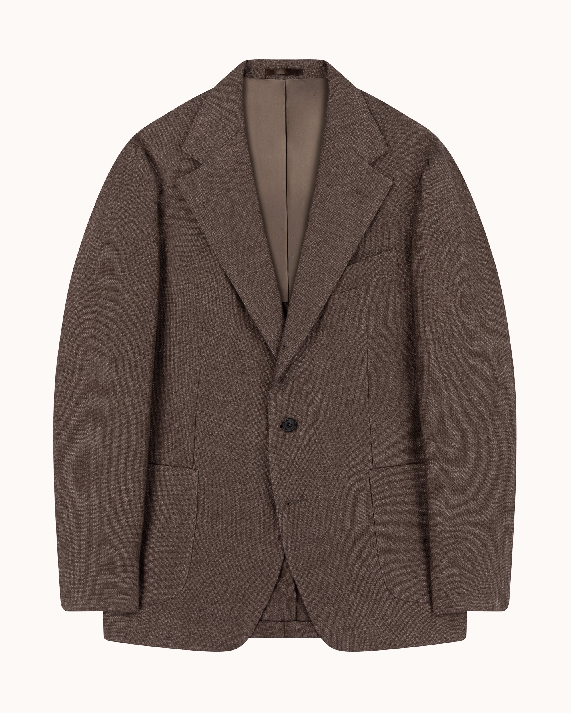 Sport Jacket - Mocha Hopsack Linen