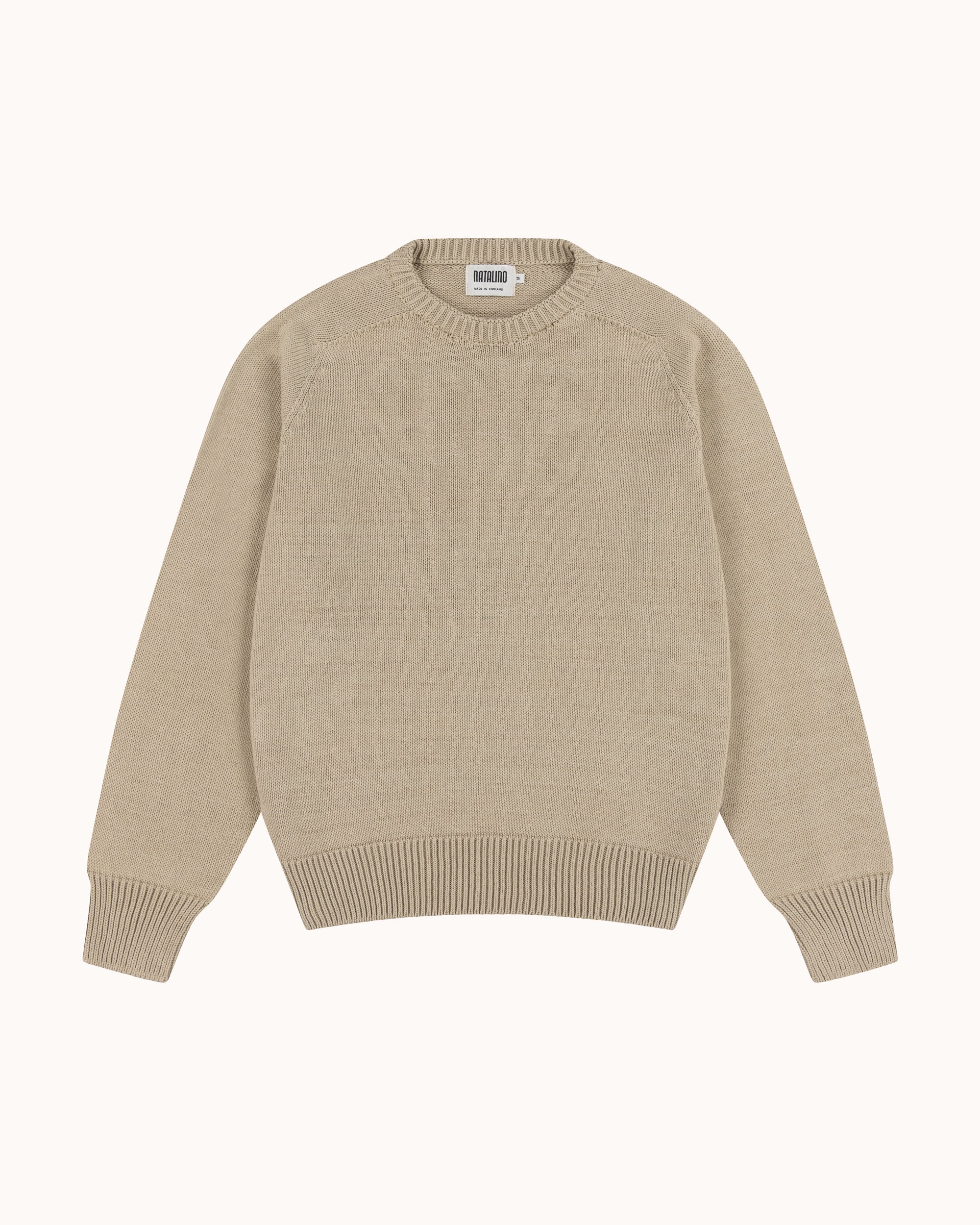 Cotton Crew Neck Sweater - Oatmeal