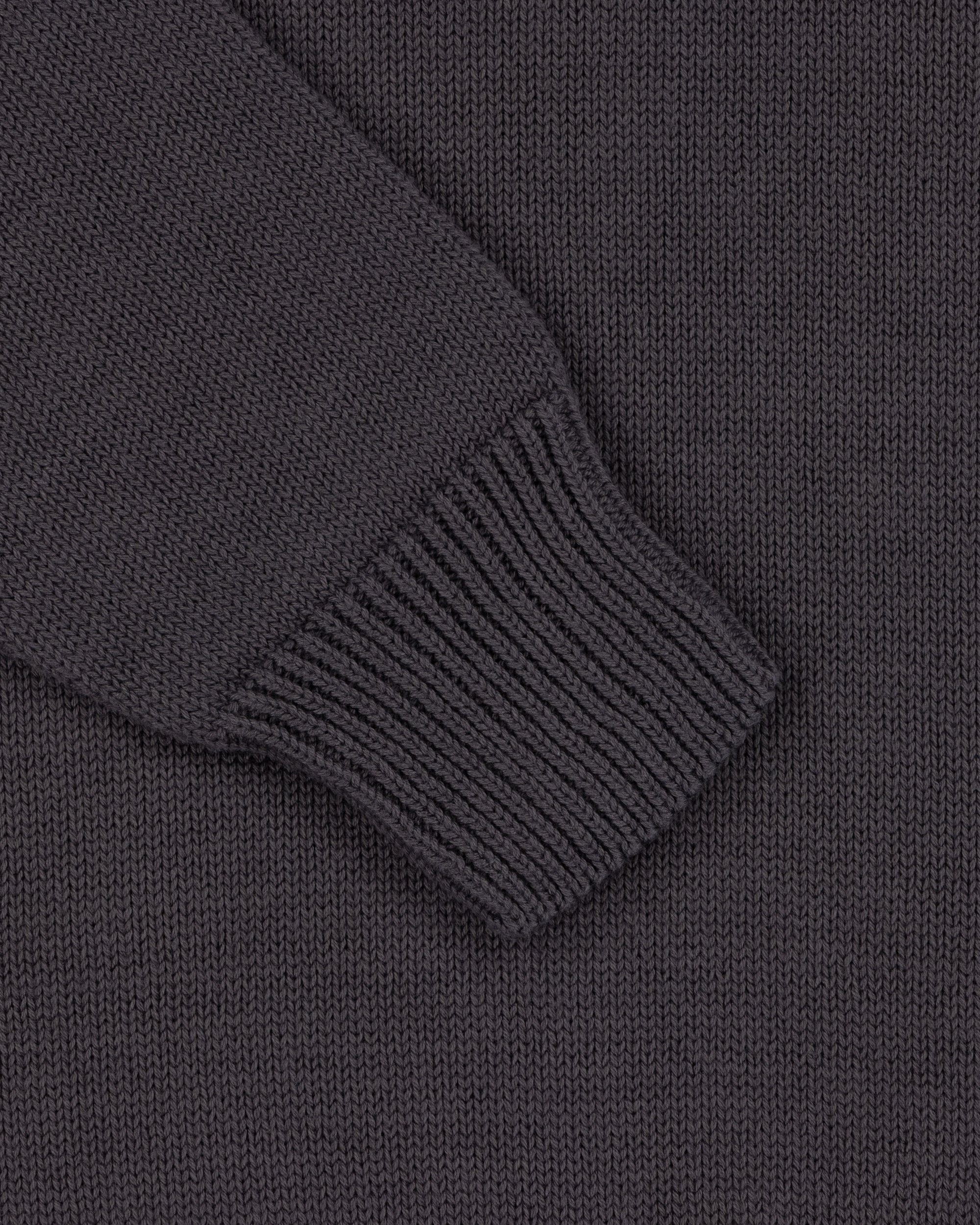 Cotton Crew Neck Sweater - Slate Grey