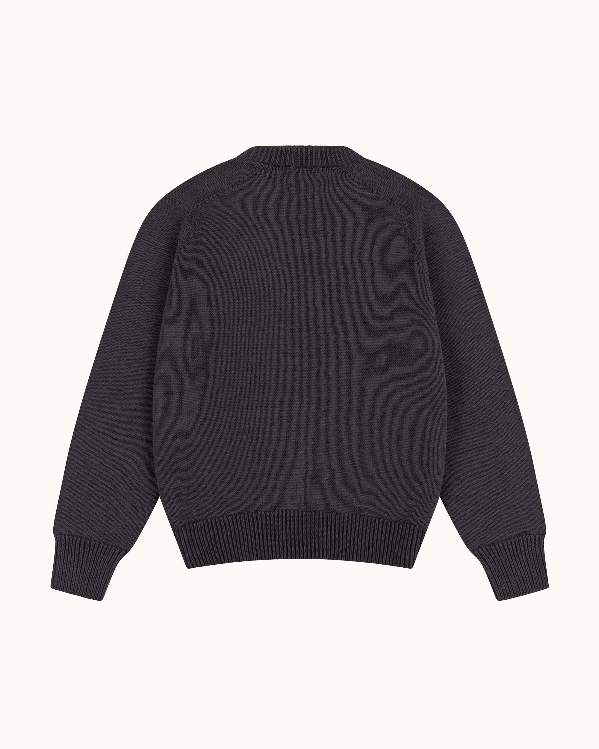 Cotton Crew Neck Sweater - Slate Grey