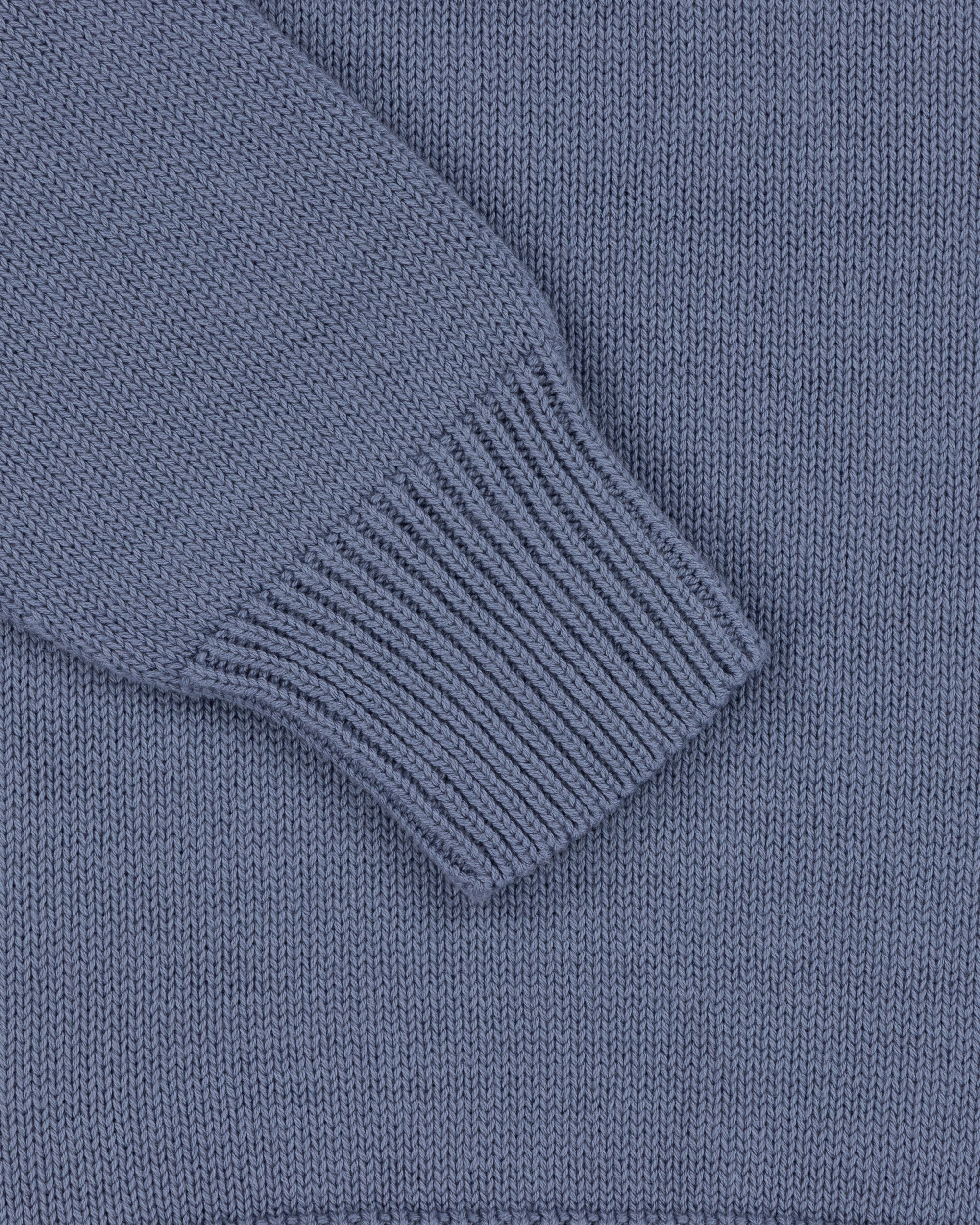 Cotton Crew Neck Sweater - Dusty Blue