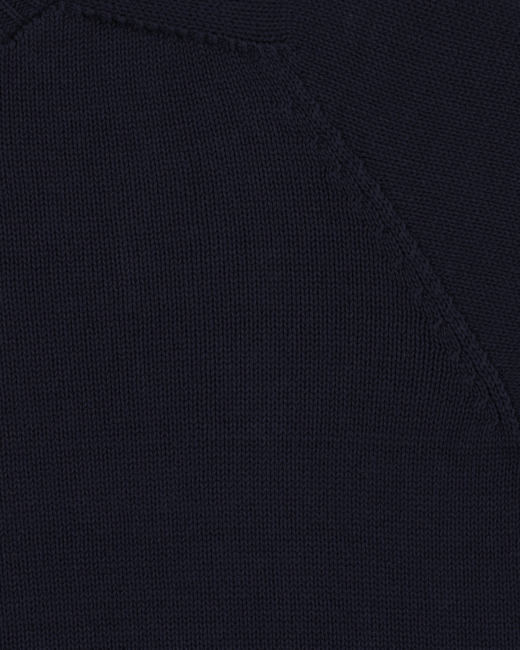 Cotton Crew Neck Sweater - Navy