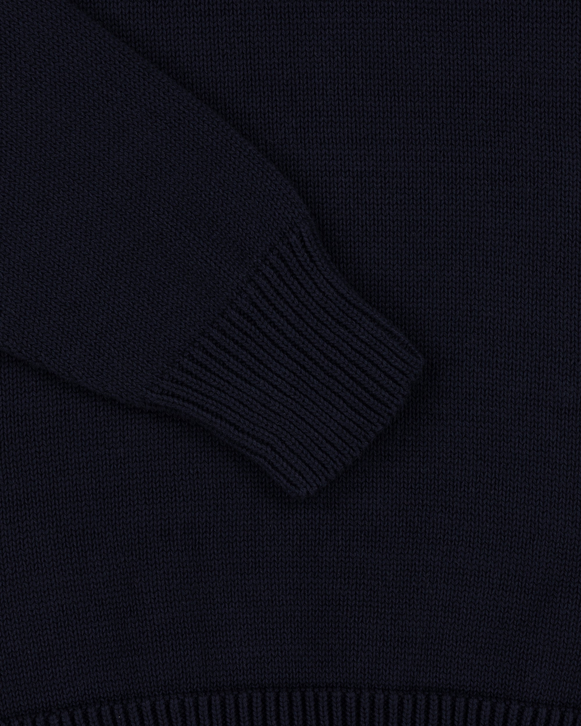 Cotton Crew Neck Sweater - Navy