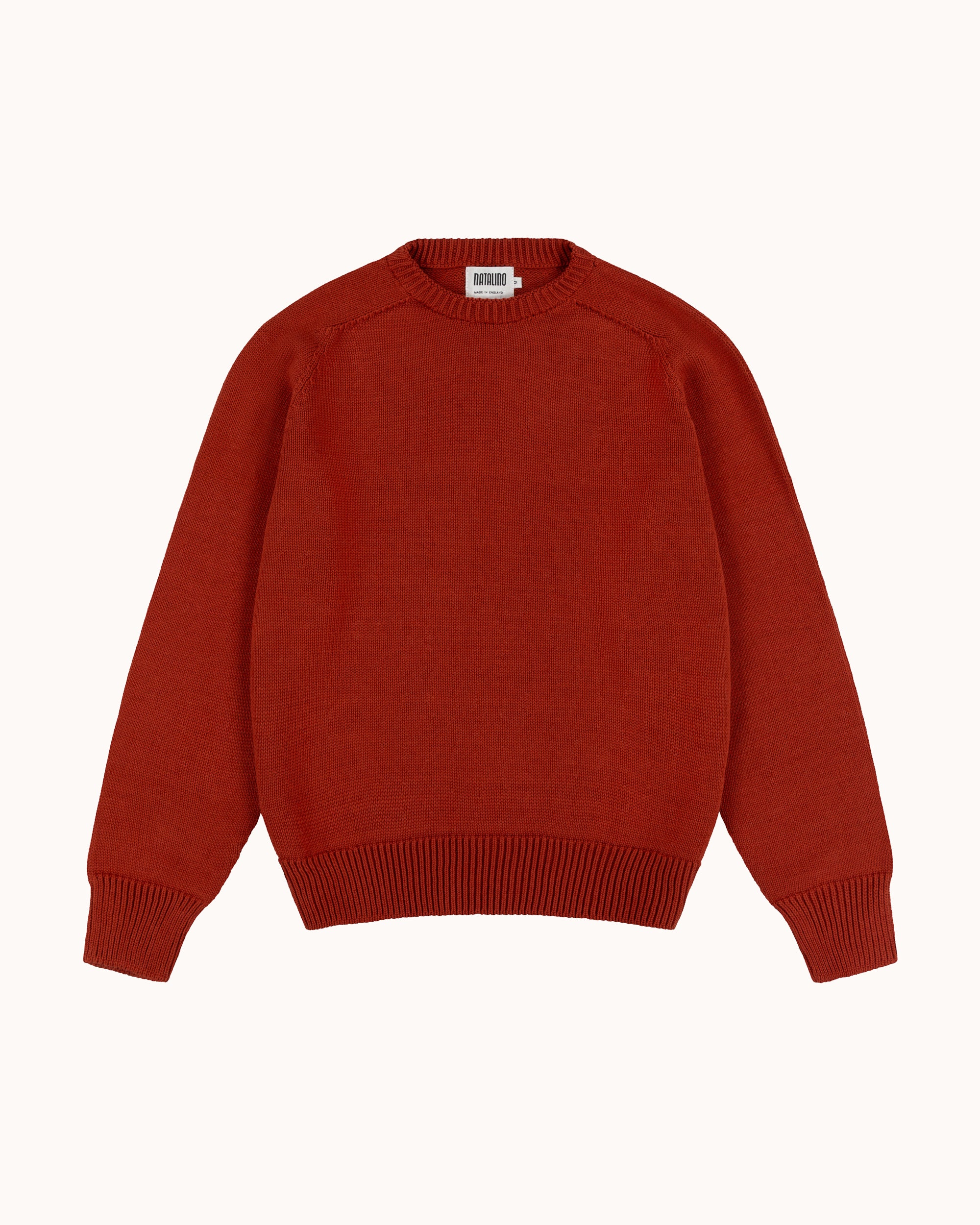 Cotton Crew Neck Sweater - Terracotta