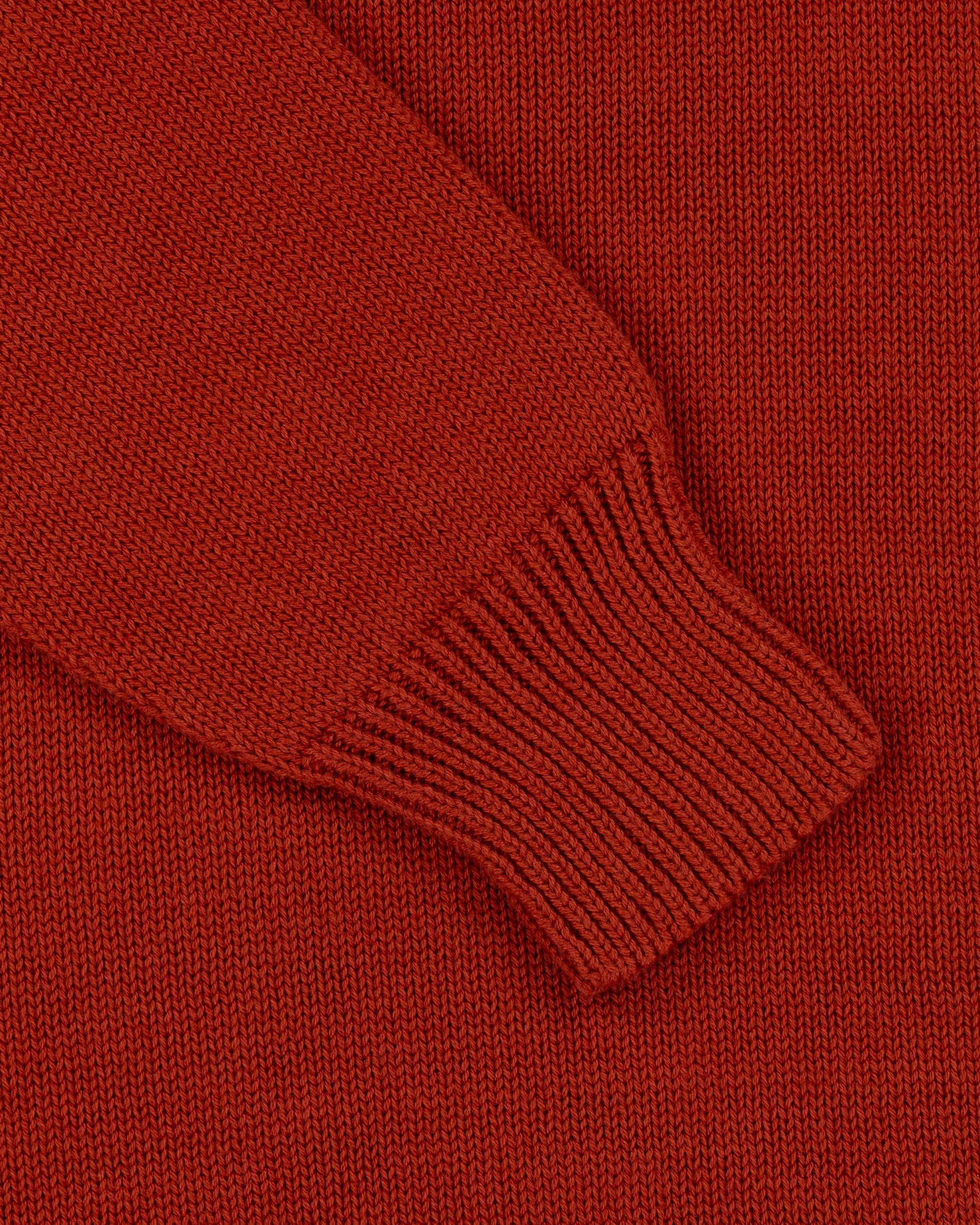 Cotton Crew Neck Sweater - Terracotta