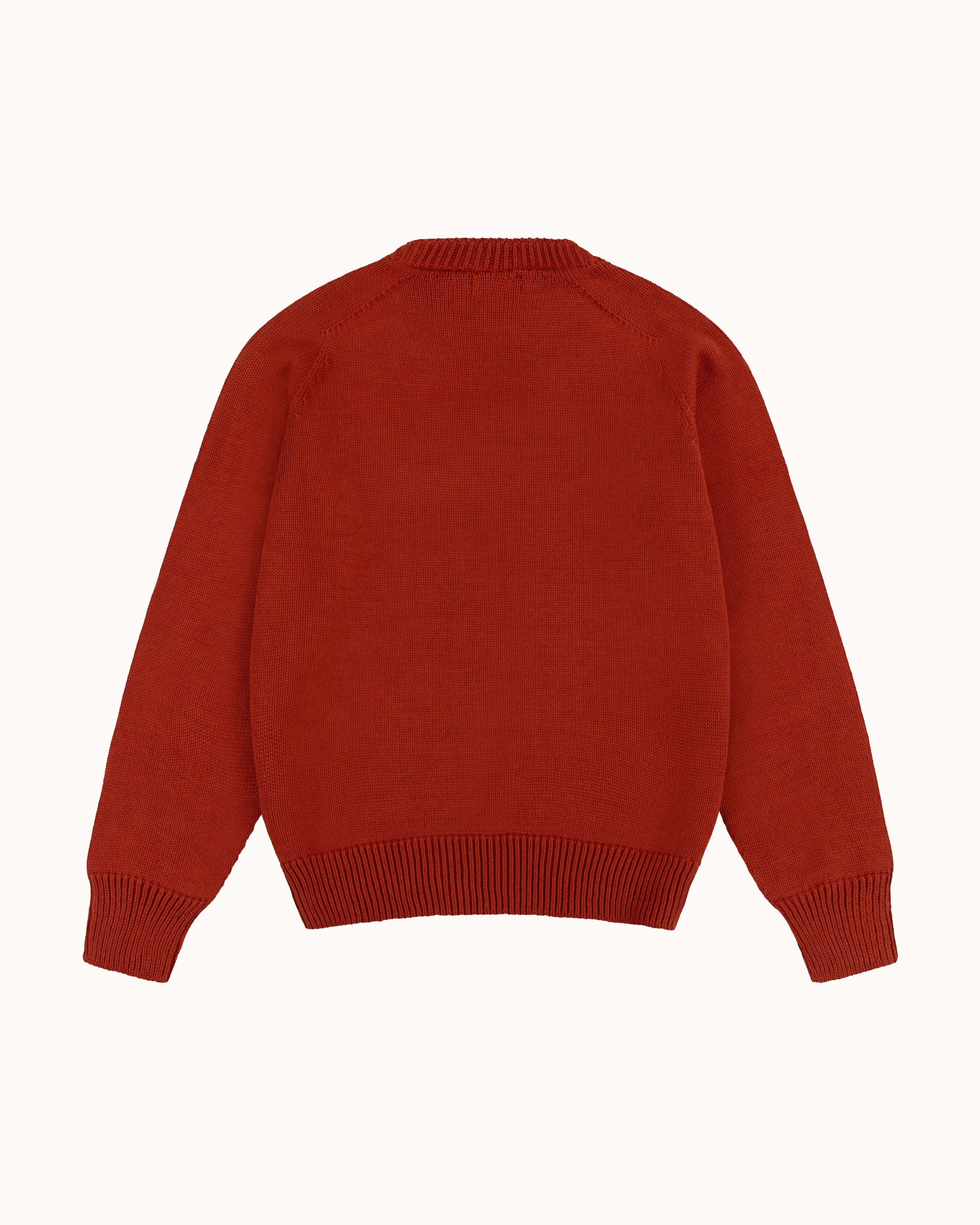 Cotton Crew Neck Sweater - Terracotta