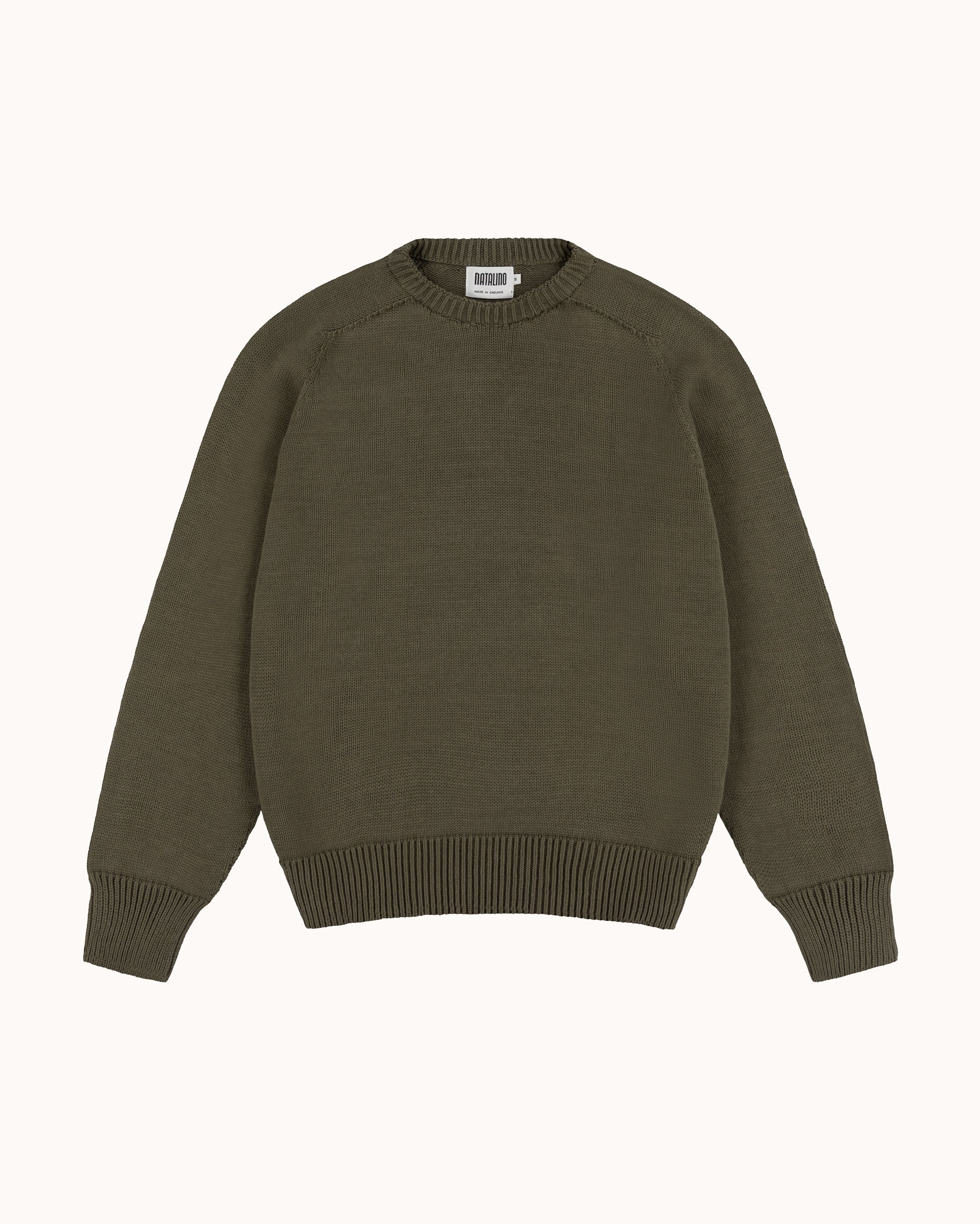 Cotton Crew Neck Sweater - Loden Green