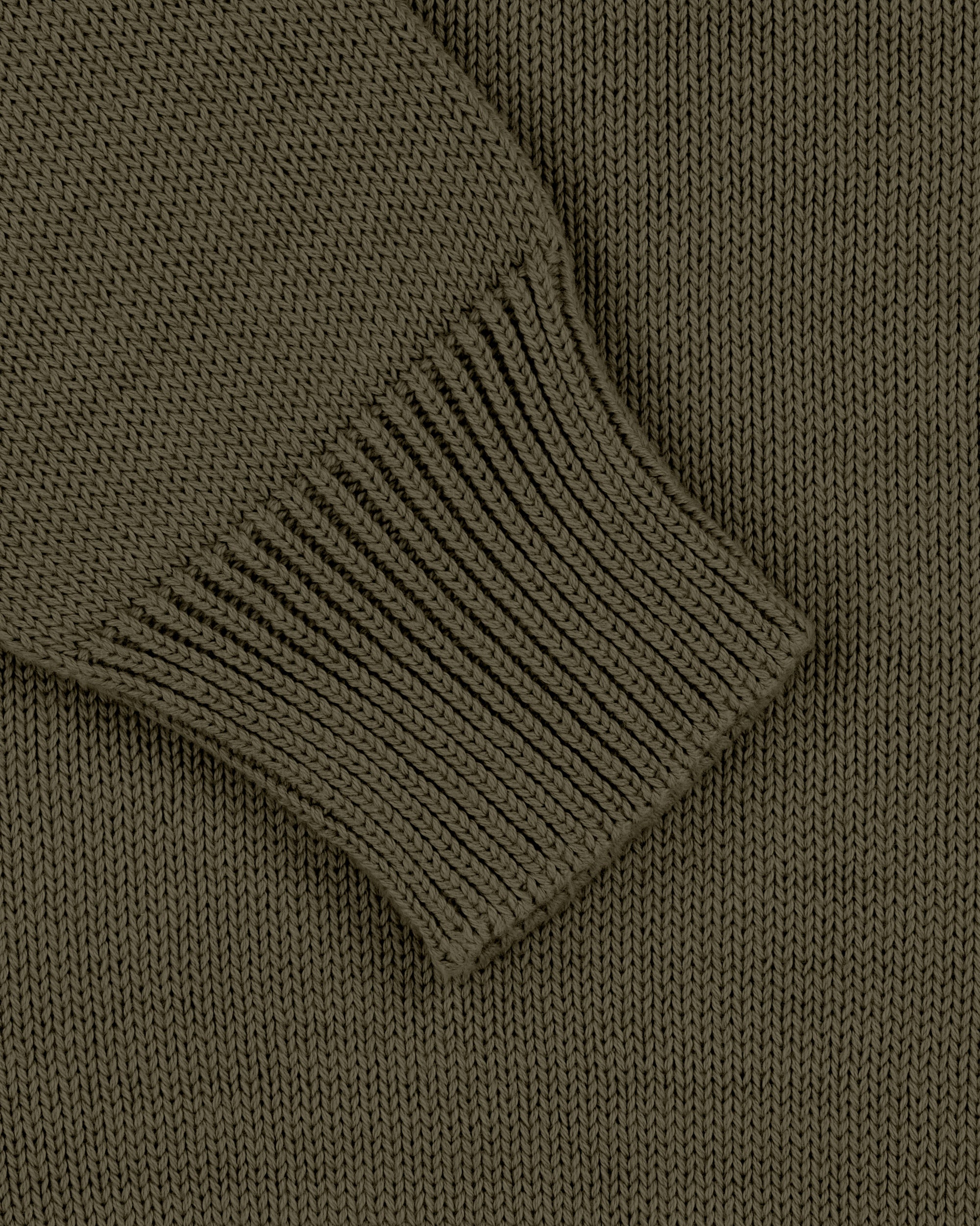 Cotton Crew Neck Sweater - Loden Green