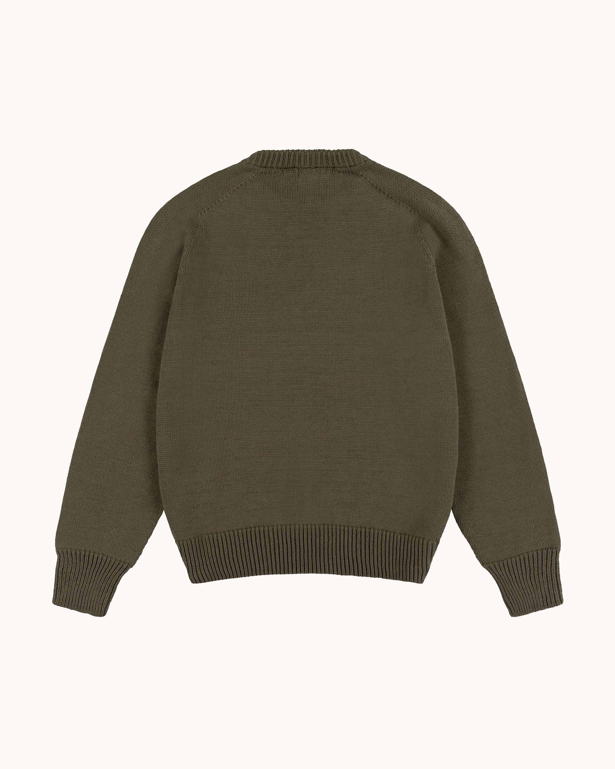 Cotton Crew Neck Sweater - Loden Green