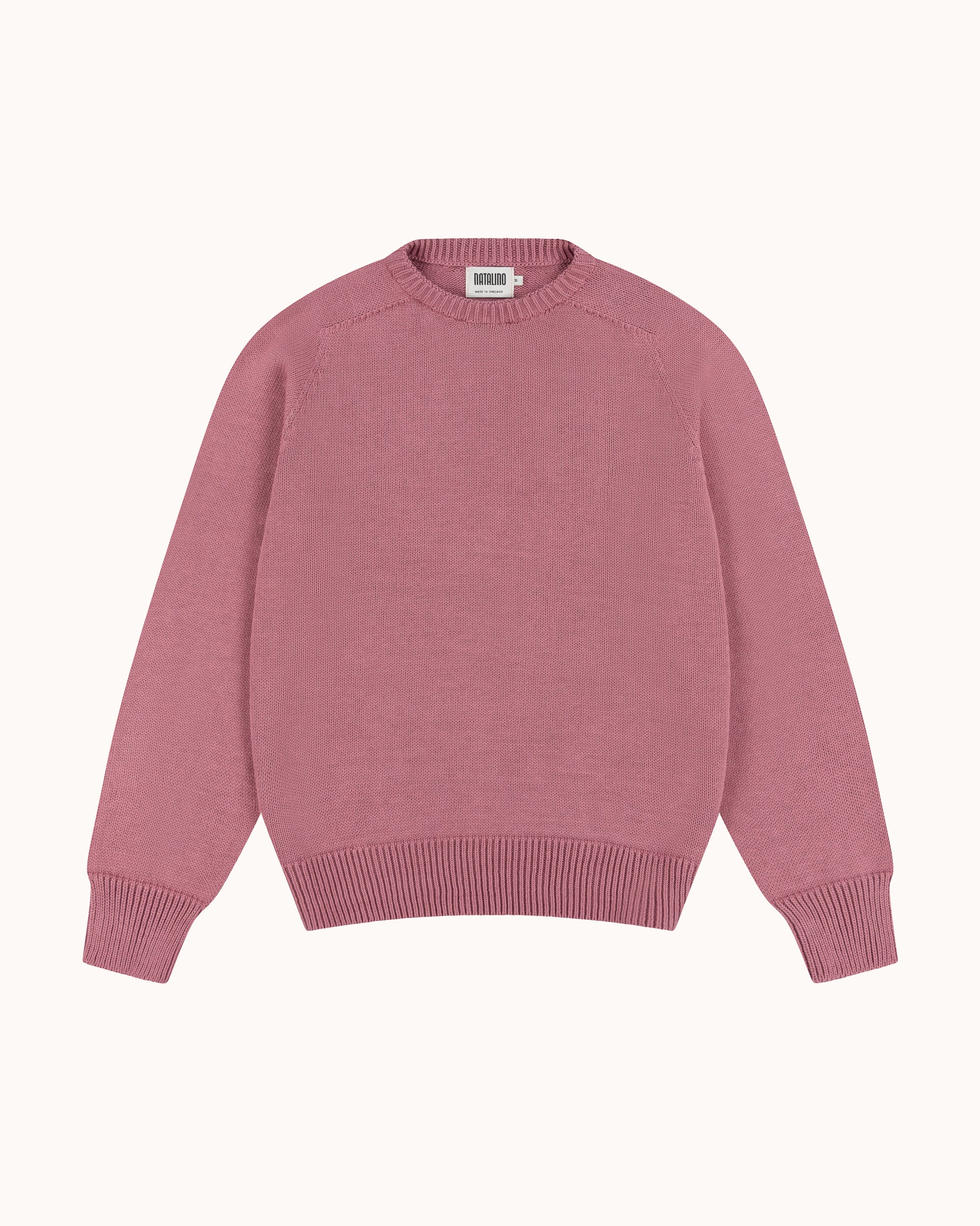 Cotton Crew Neck Sweater - Dusty Pink