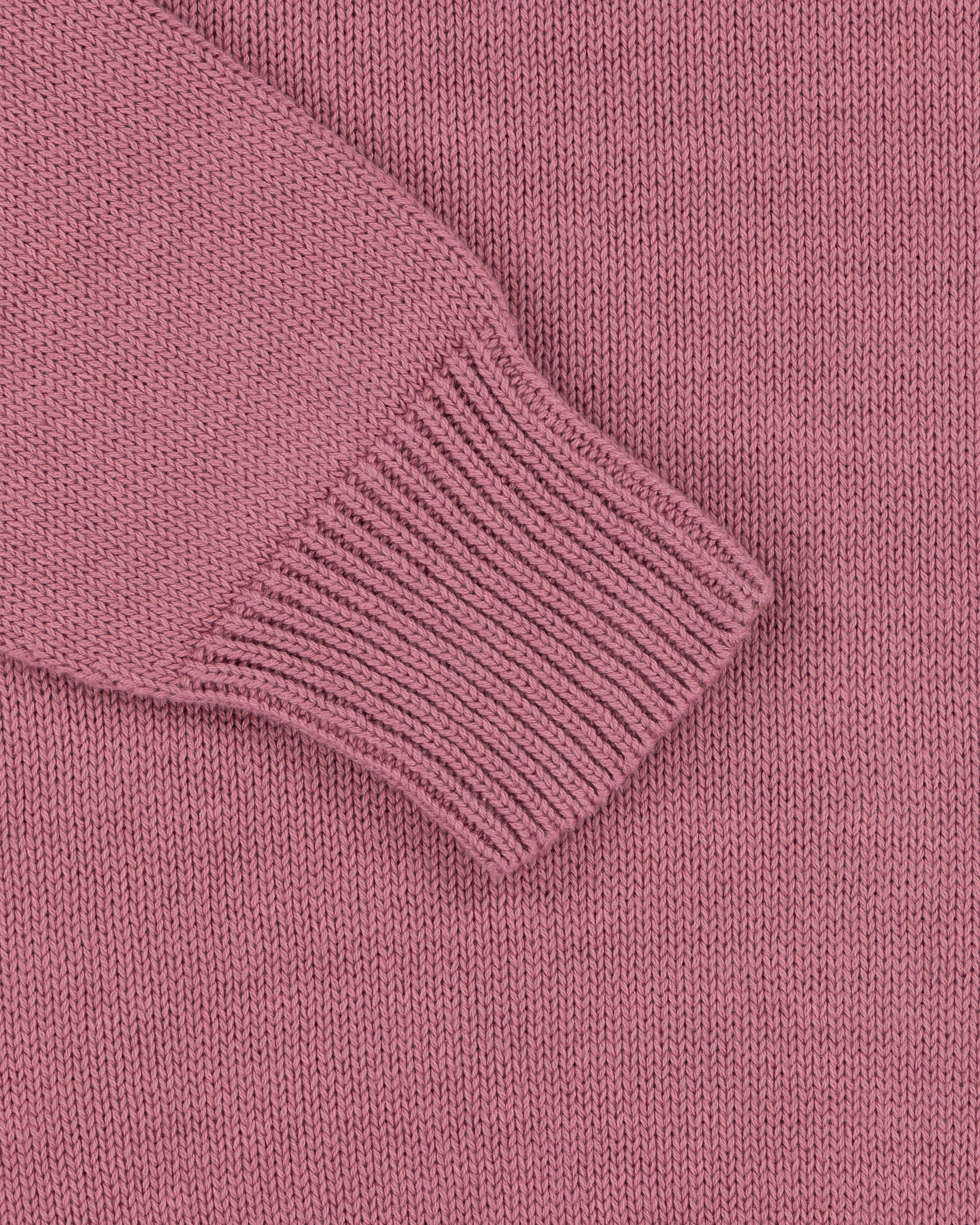 Cotton Crew Neck Sweater - Dusty Pink