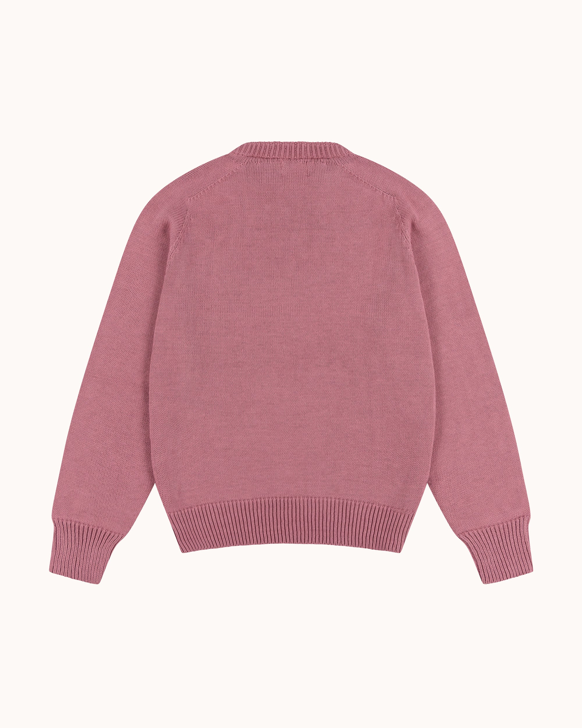 Cotton Crew Neck Sweater - Dusty Pink