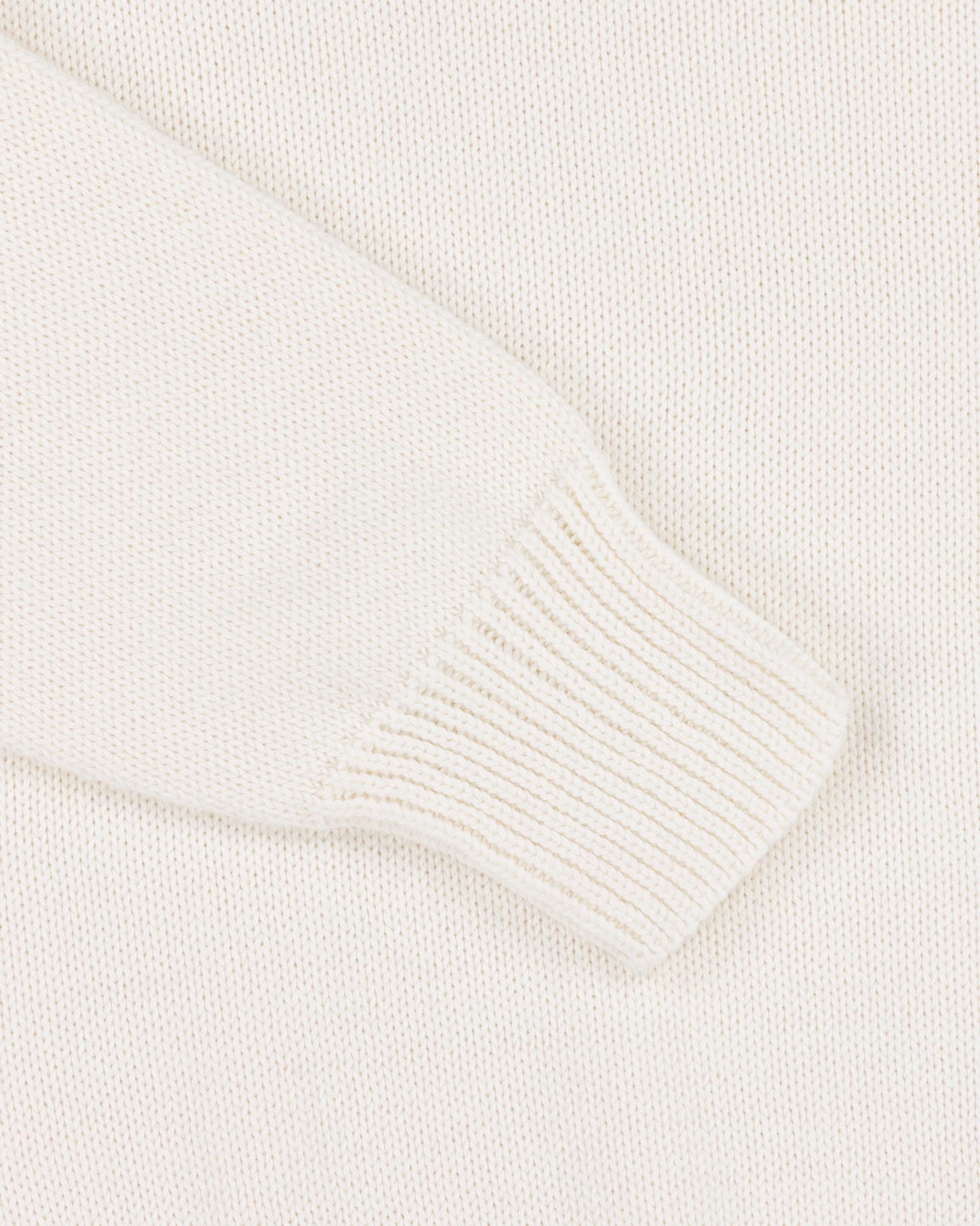 Cotton Crew Neck Sweater - Ecru