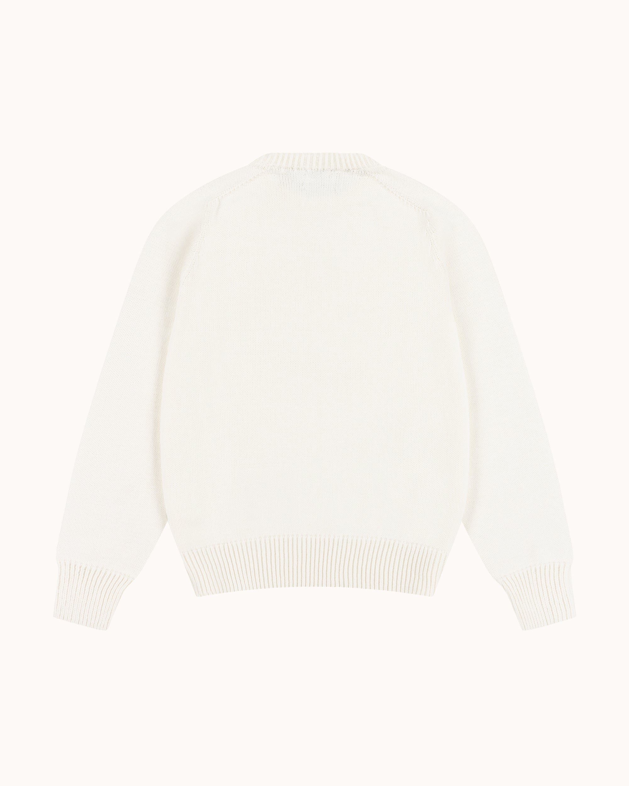 Cotton Crew Neck Sweater - Ecru