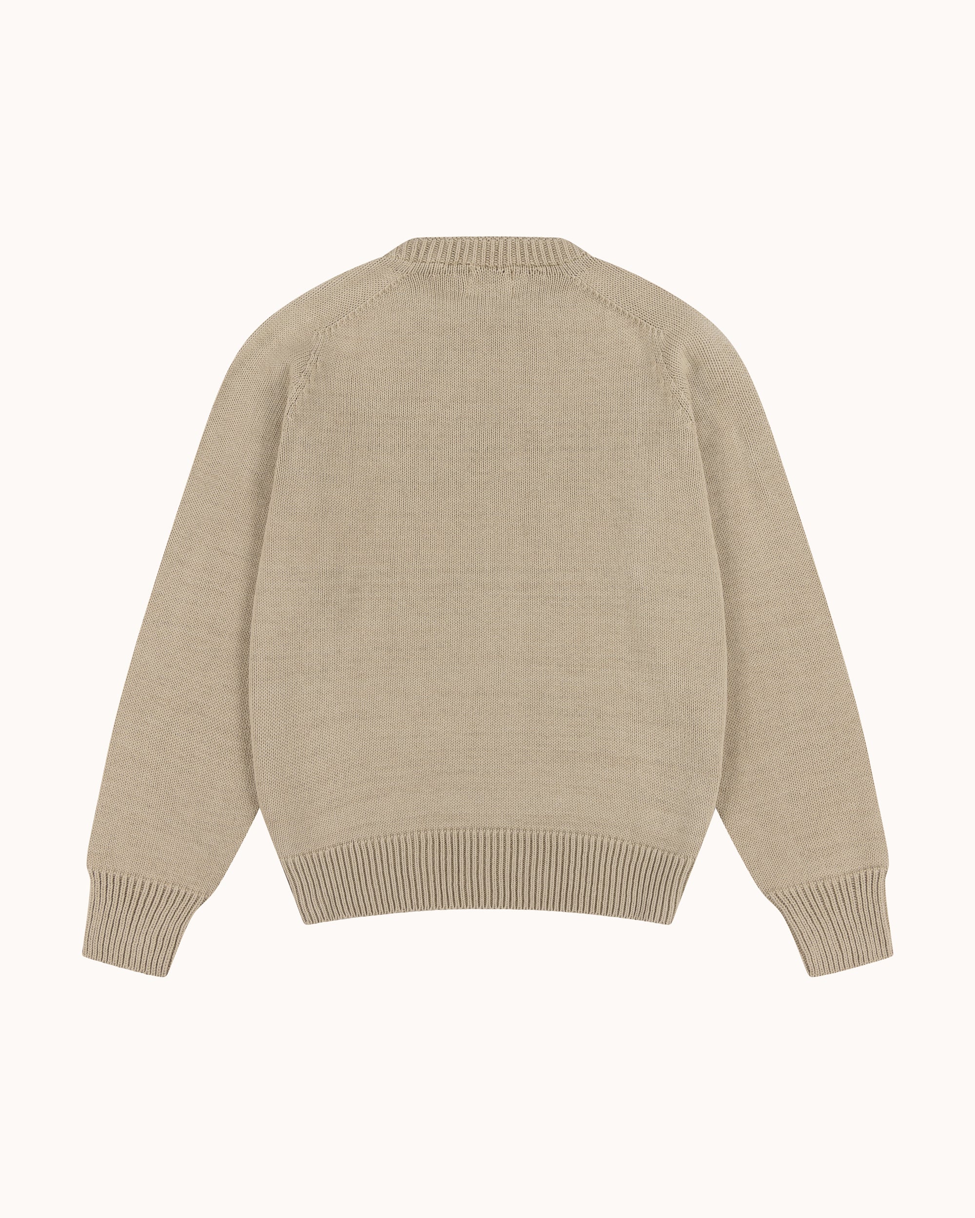 Cotton Crew Neck Sweater - Oatmeal