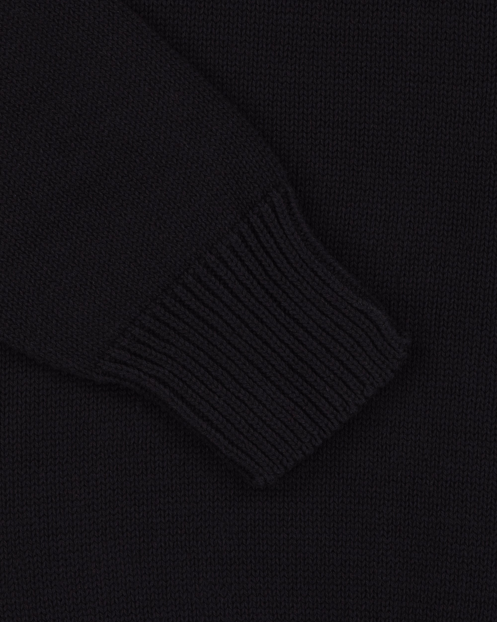 Cotton Crew Neck Sweater - Black