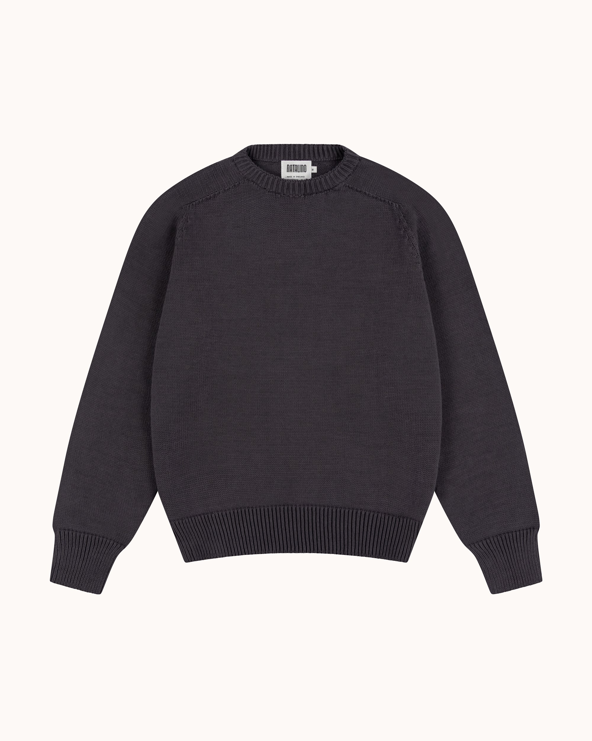 Cotton Crew Neck Sweater - Slate Grey