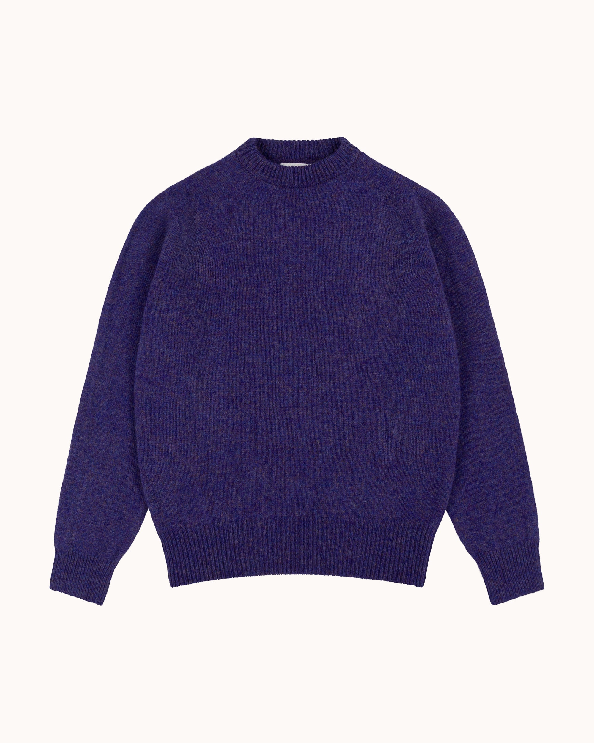 Shetland Wool Crew Neck Sweater - Iris