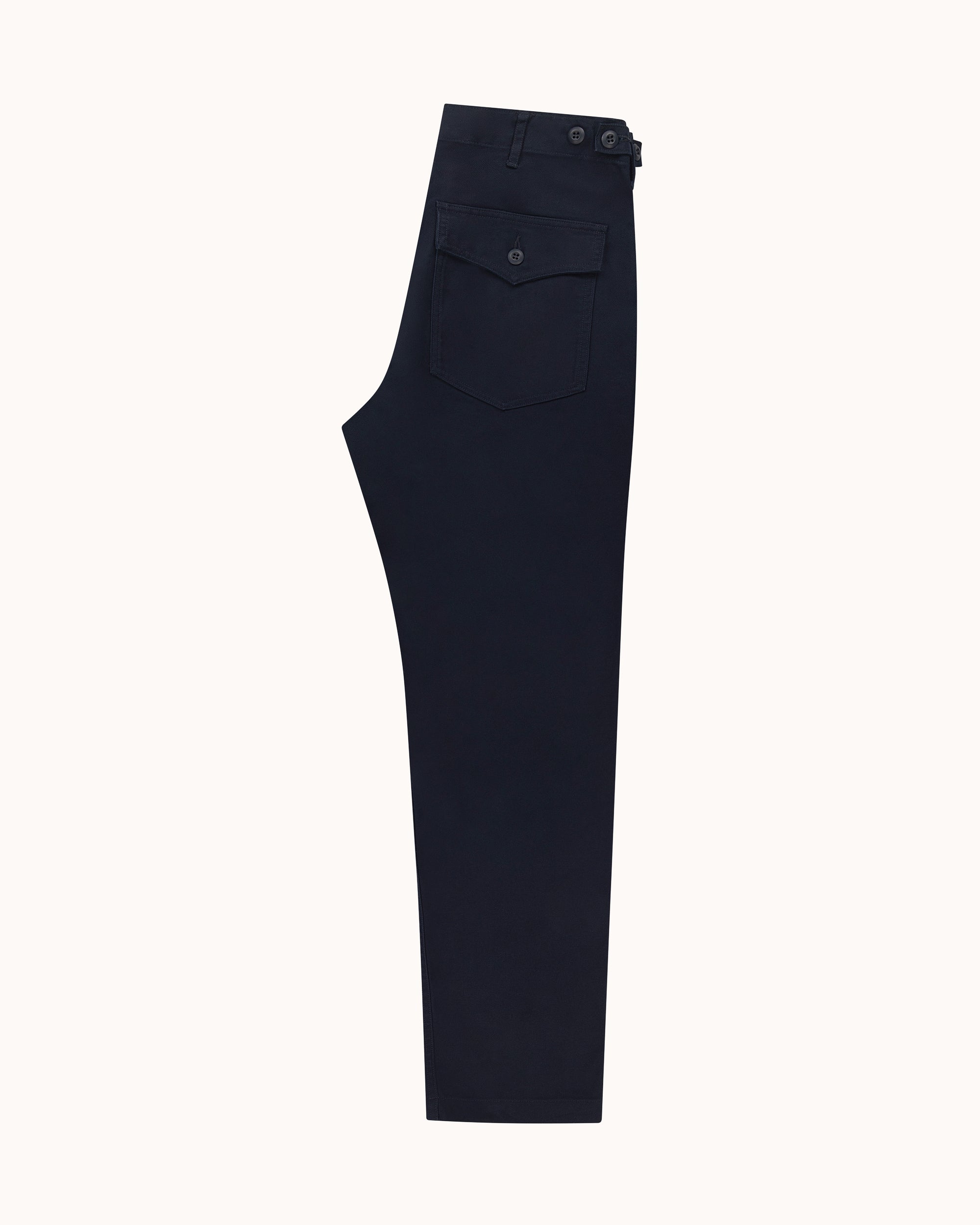 High Rise Japanese Fatigue Pant - Navy Cotton Twill