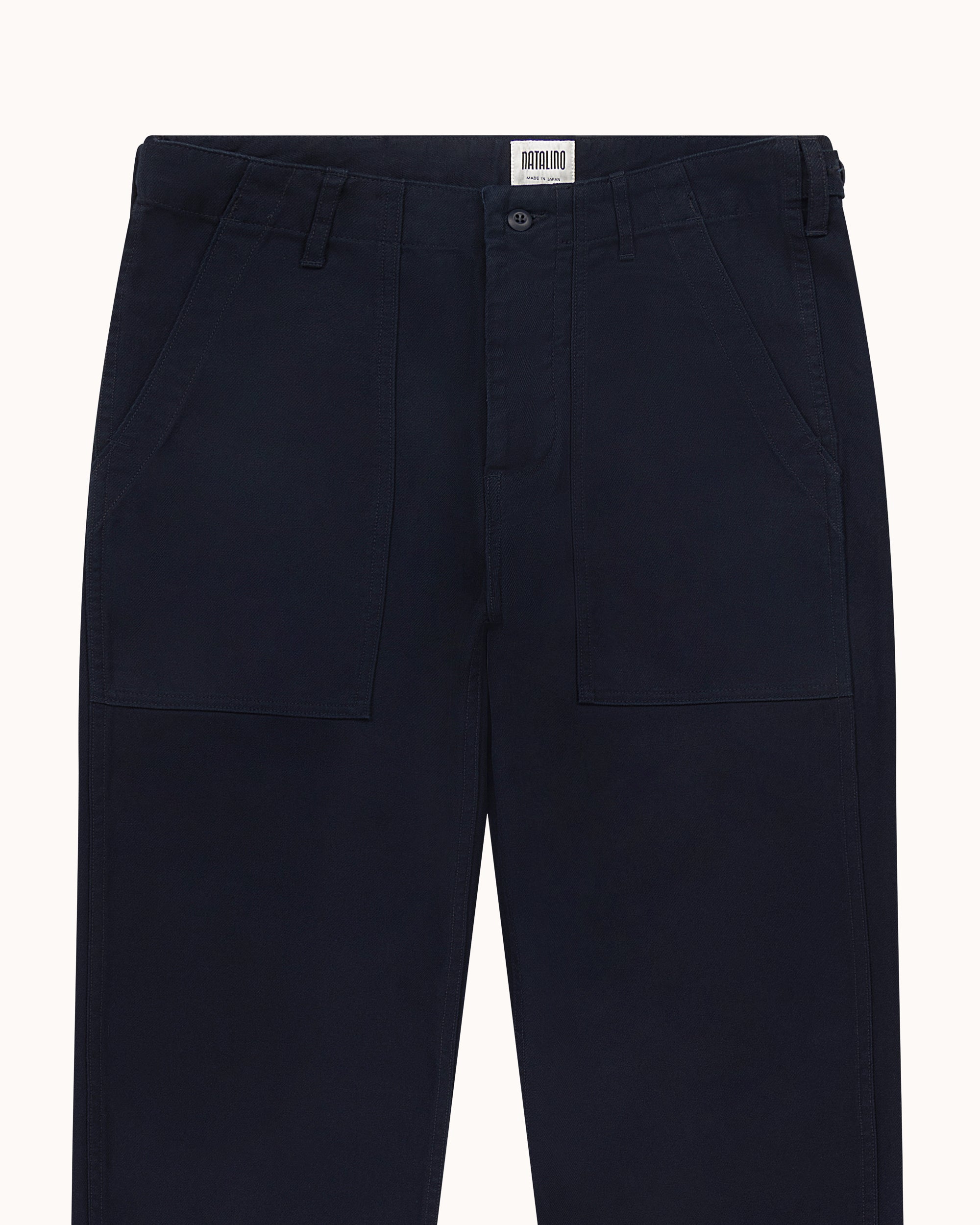 High Rise Japanese Fatigue Pant - Navy Cotton Twill