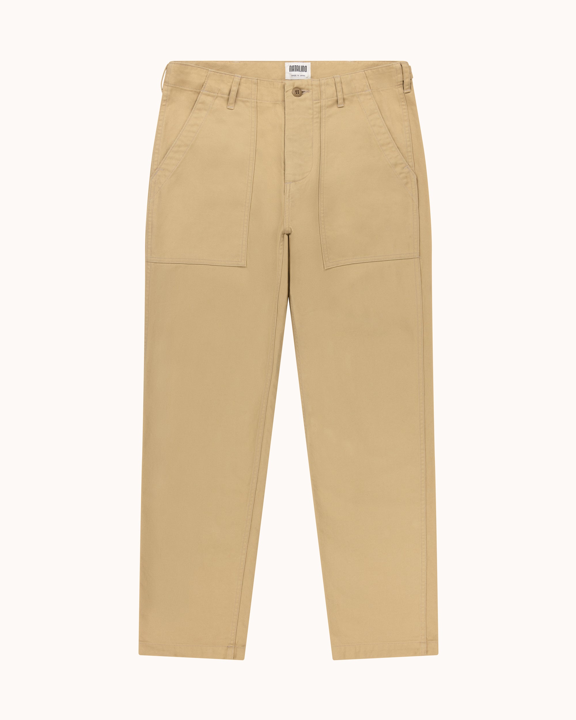 High Rise Japanese Fatigue Pant - Sand Cotton Twill