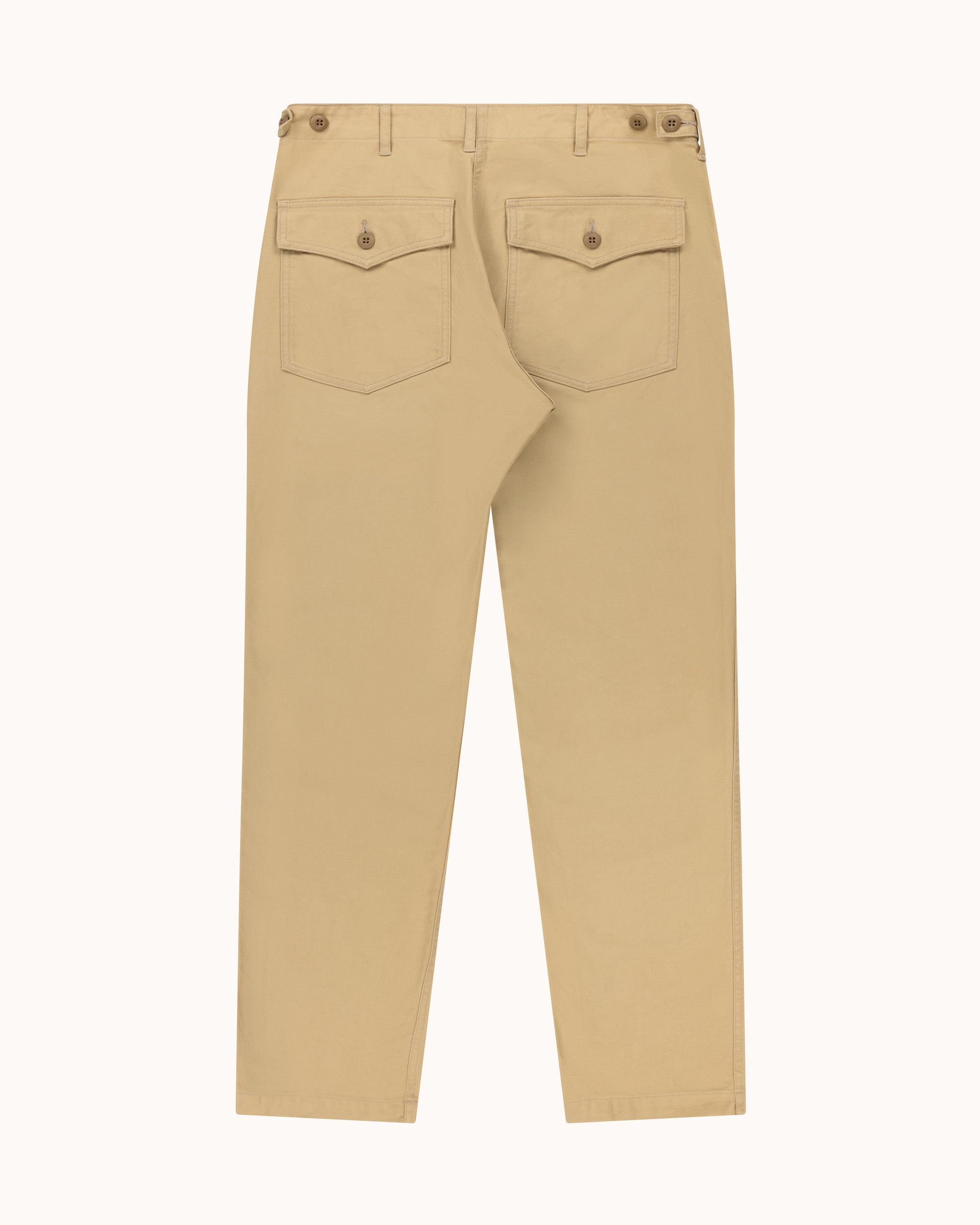 High Rise Japanese Fatigue Pant - Sand Cotton Twill
