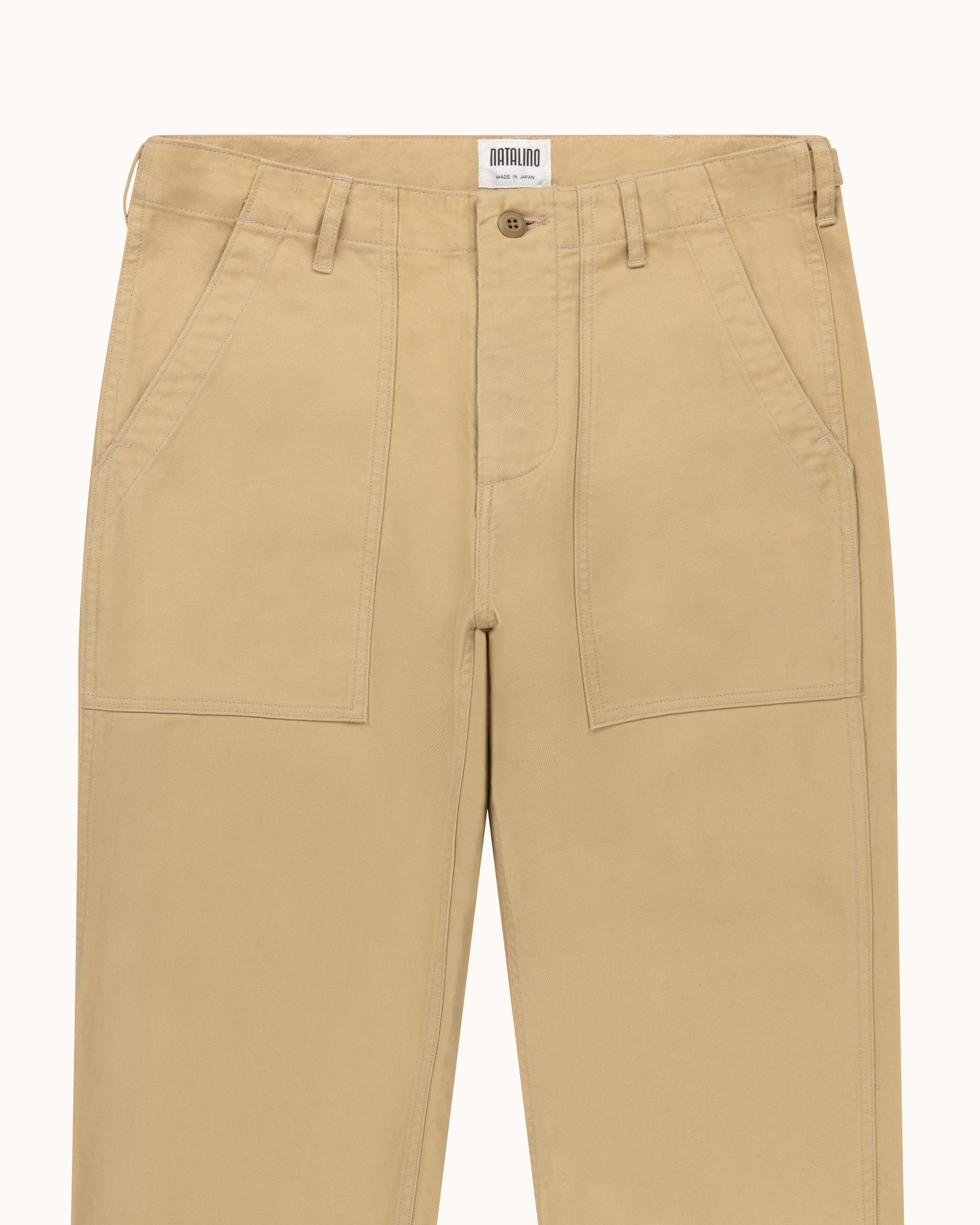 High Rise Japanese Fatigue Pant - Sand Cotton Twill