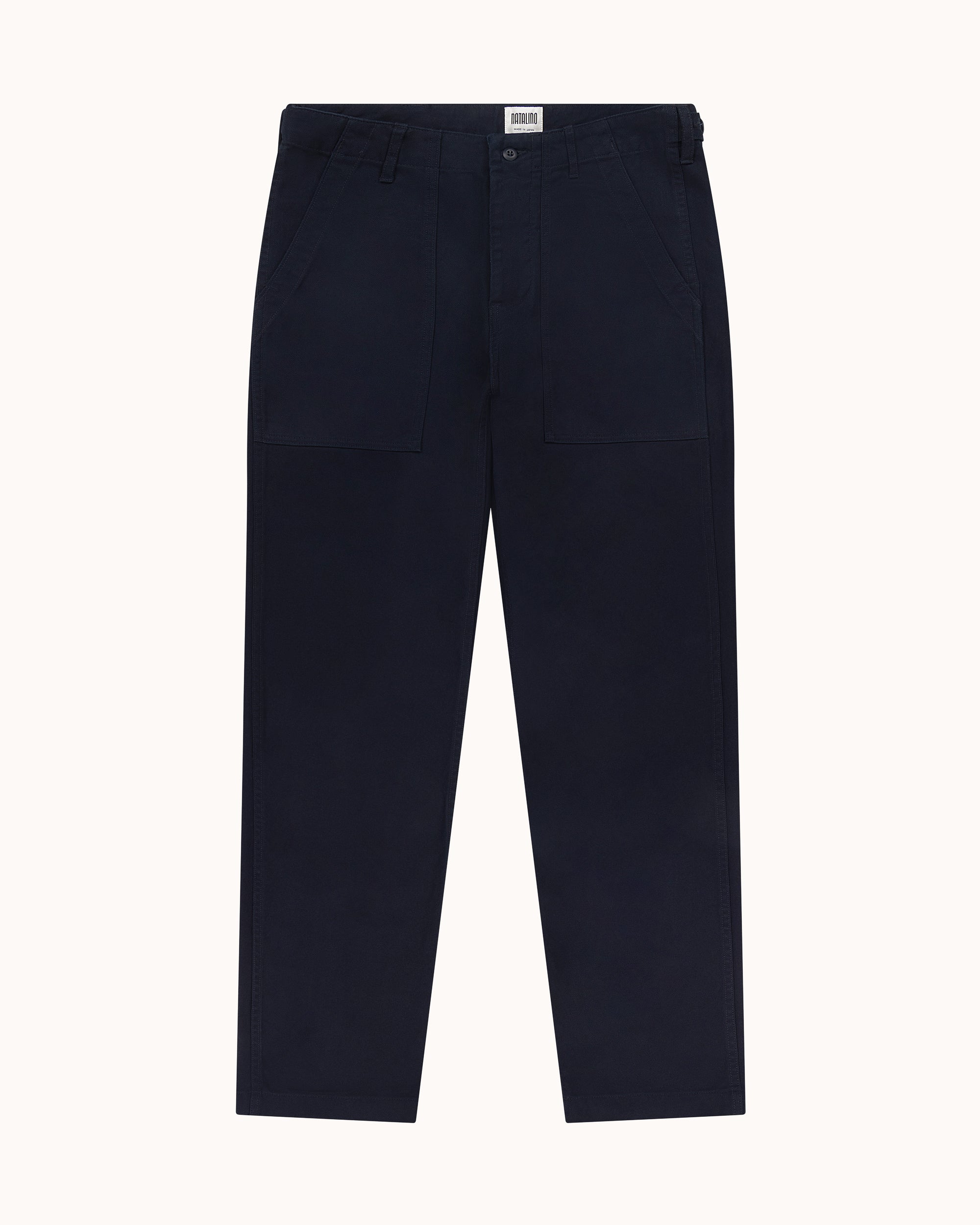 High Rise Japanese Fatigue Pant - Navy Cotton Twill