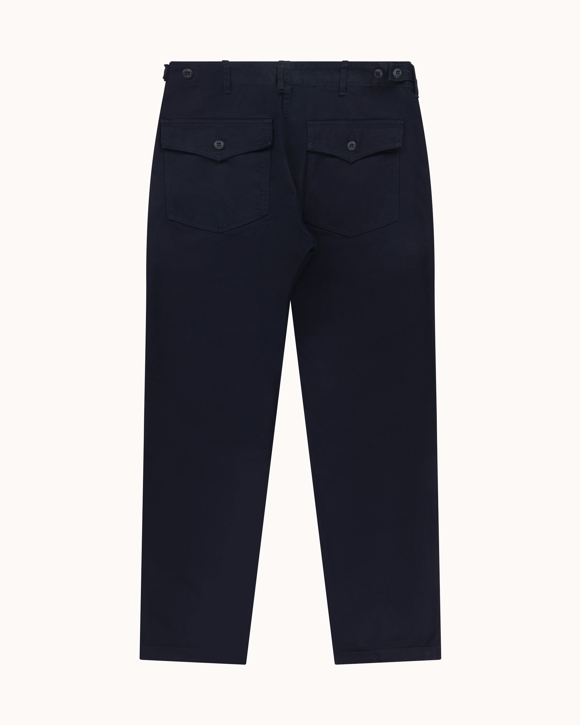 High Rise Japanese Fatigue Pant - Navy Cotton Twill