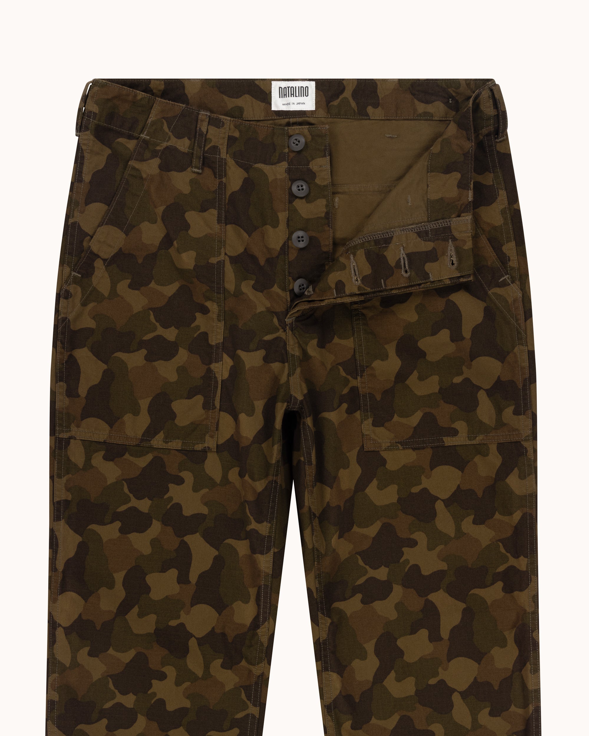 High Rise Japanese Fatigue Pant - Camouflage Ripstop
