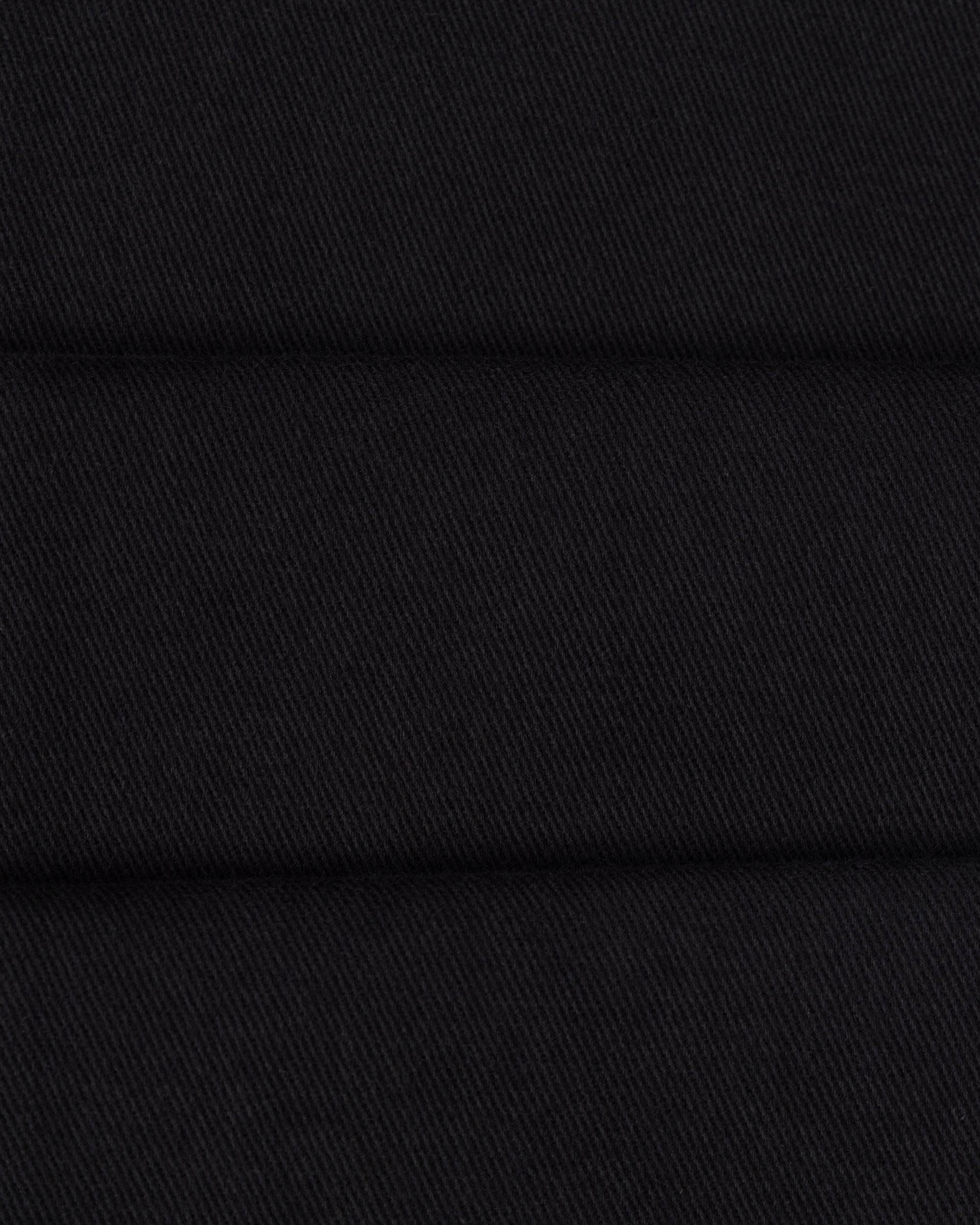 Classic Pleated Trouser - Black Brushed Cotton