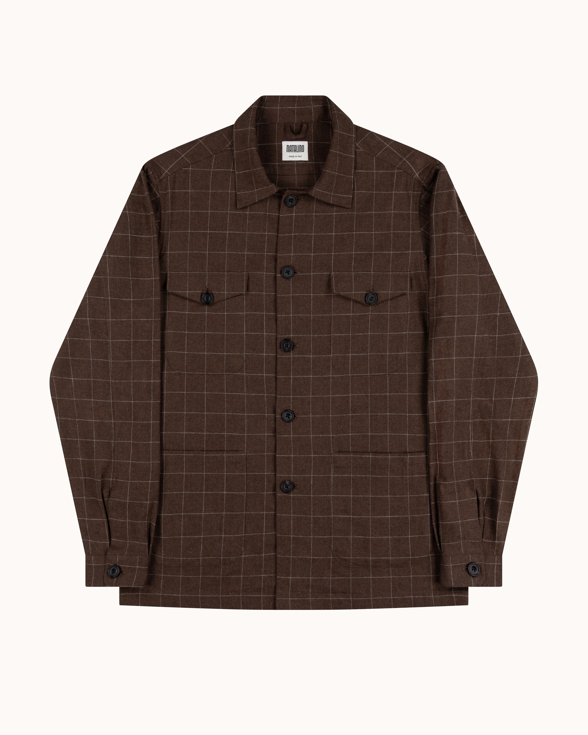 Overshirt - Brown Windowpane Cotton