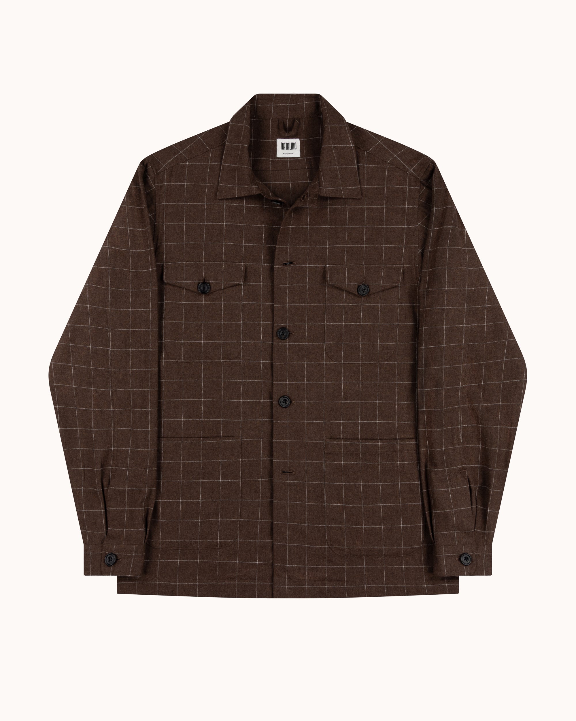 Overshirt - Brown Windowpane Cotton