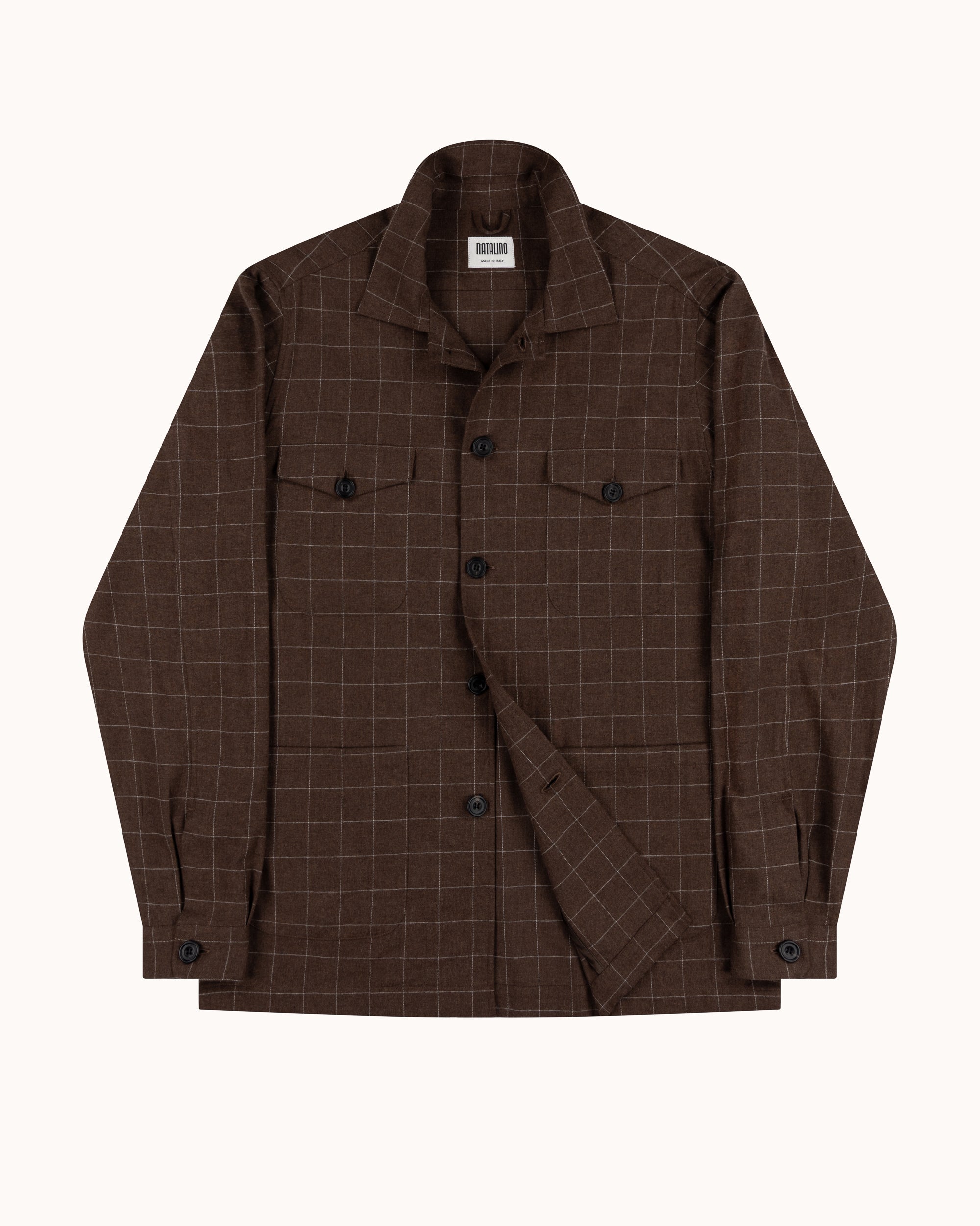 Overshirt - Brown Windowpane Cotton