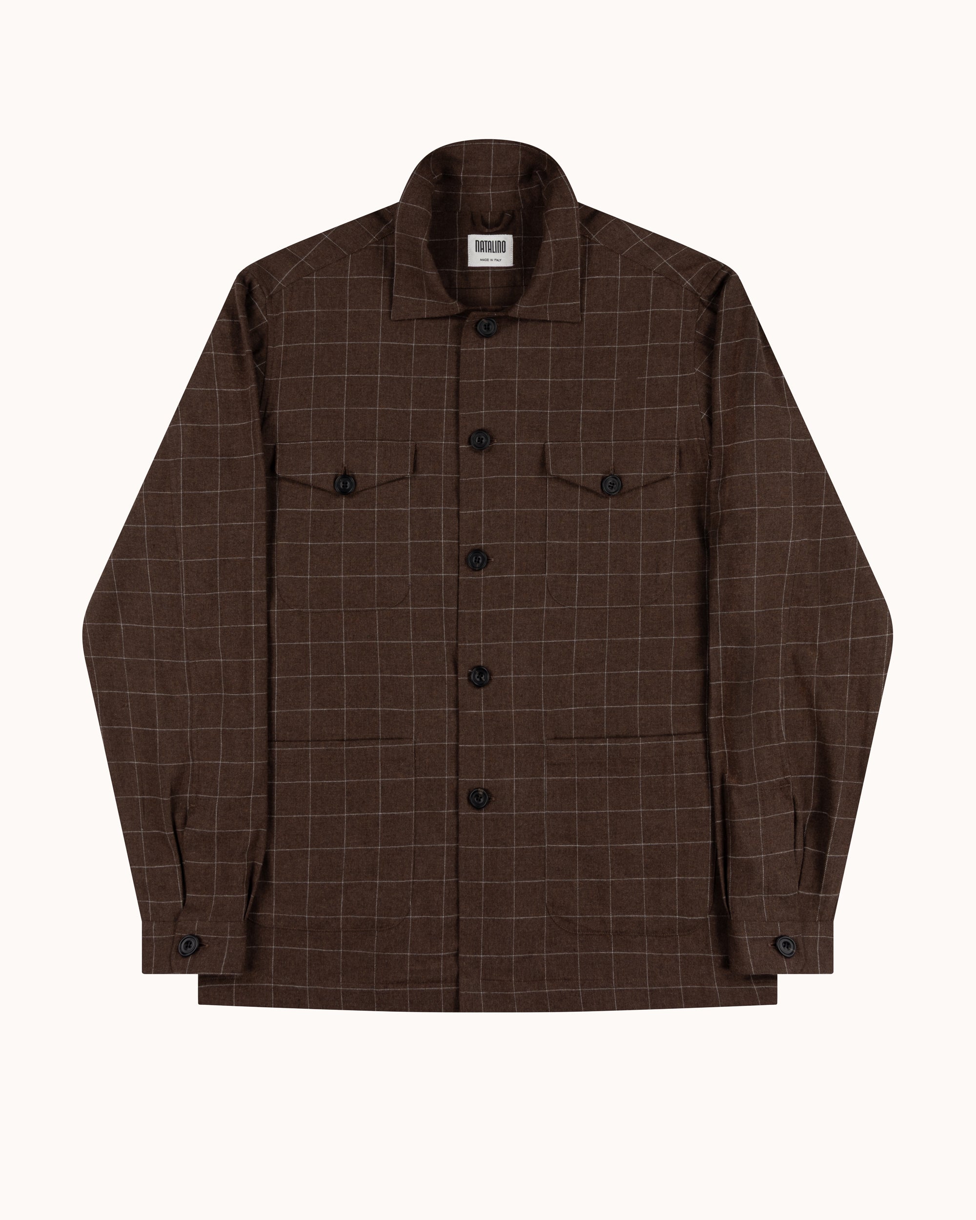 Overshirt - Brown Windowpane Cotton