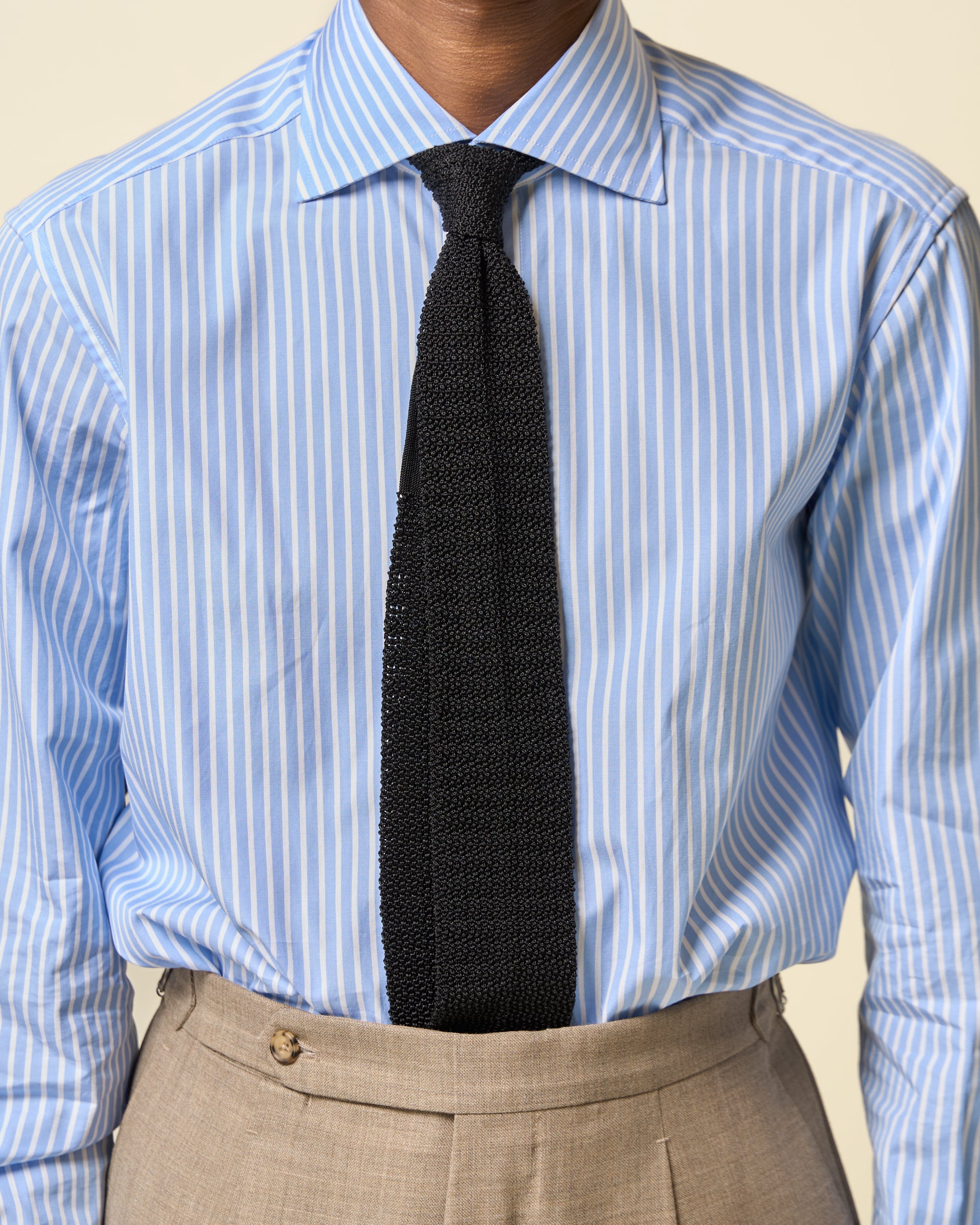 Shibumi Firenze - Crunchy Silk Knit Tie - Black