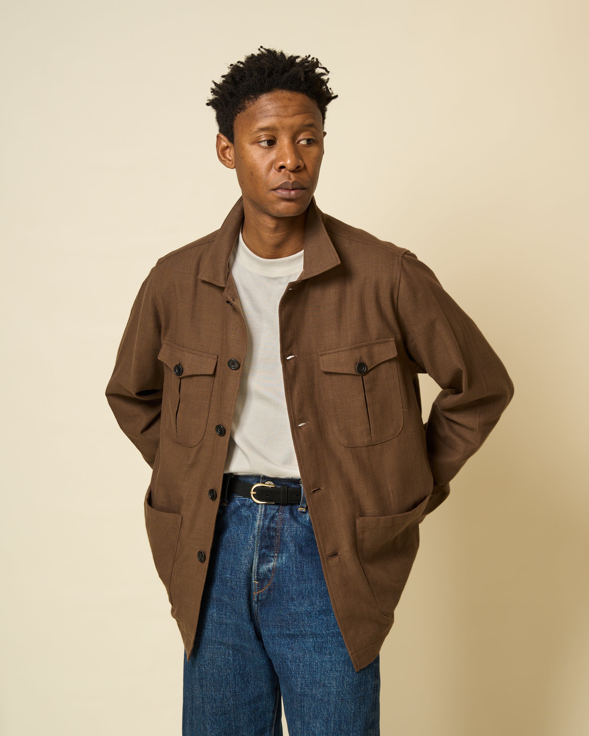 Overshirt - Brown Washed Cotton