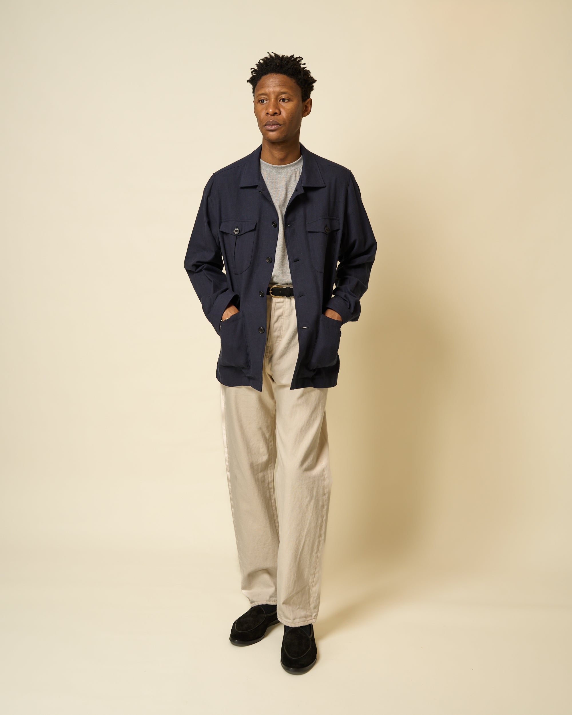 Overshirt - Navy Washed Cotton