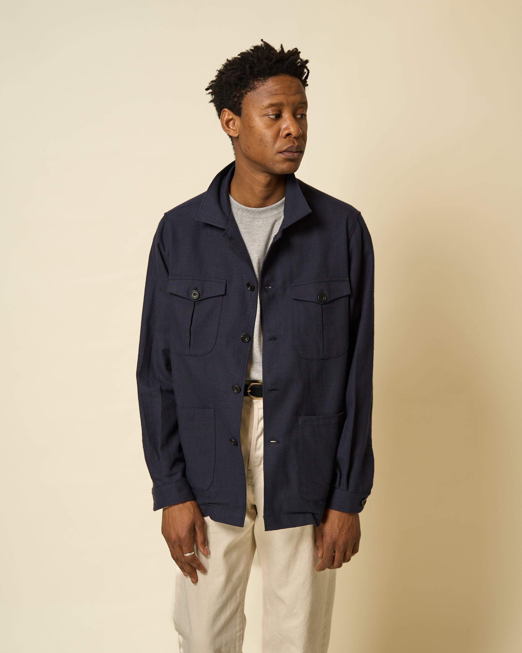Overshirt - Navy Washed Cotton
