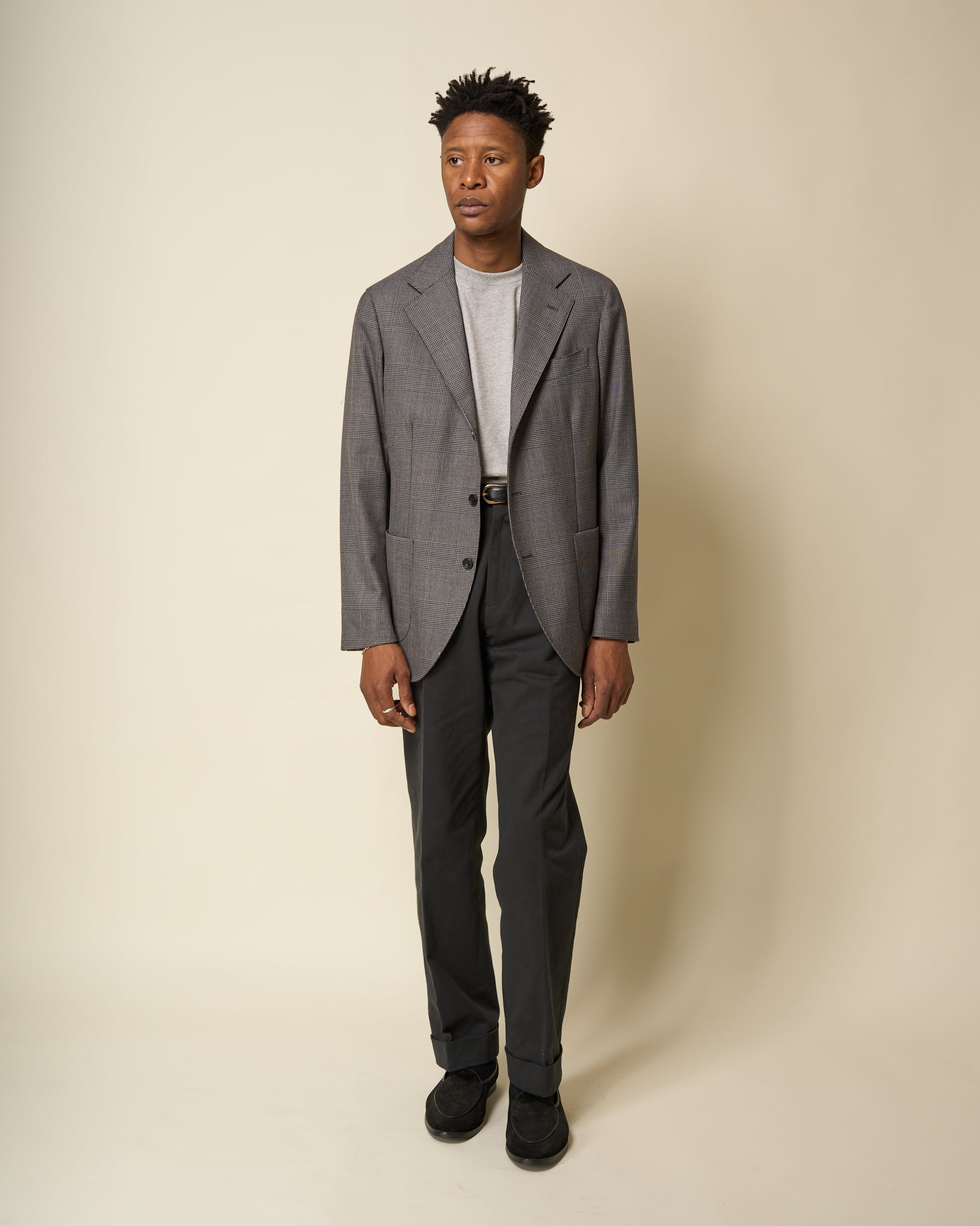 Sport Jacket - Grey Glen Check High Twist Merino Wool
