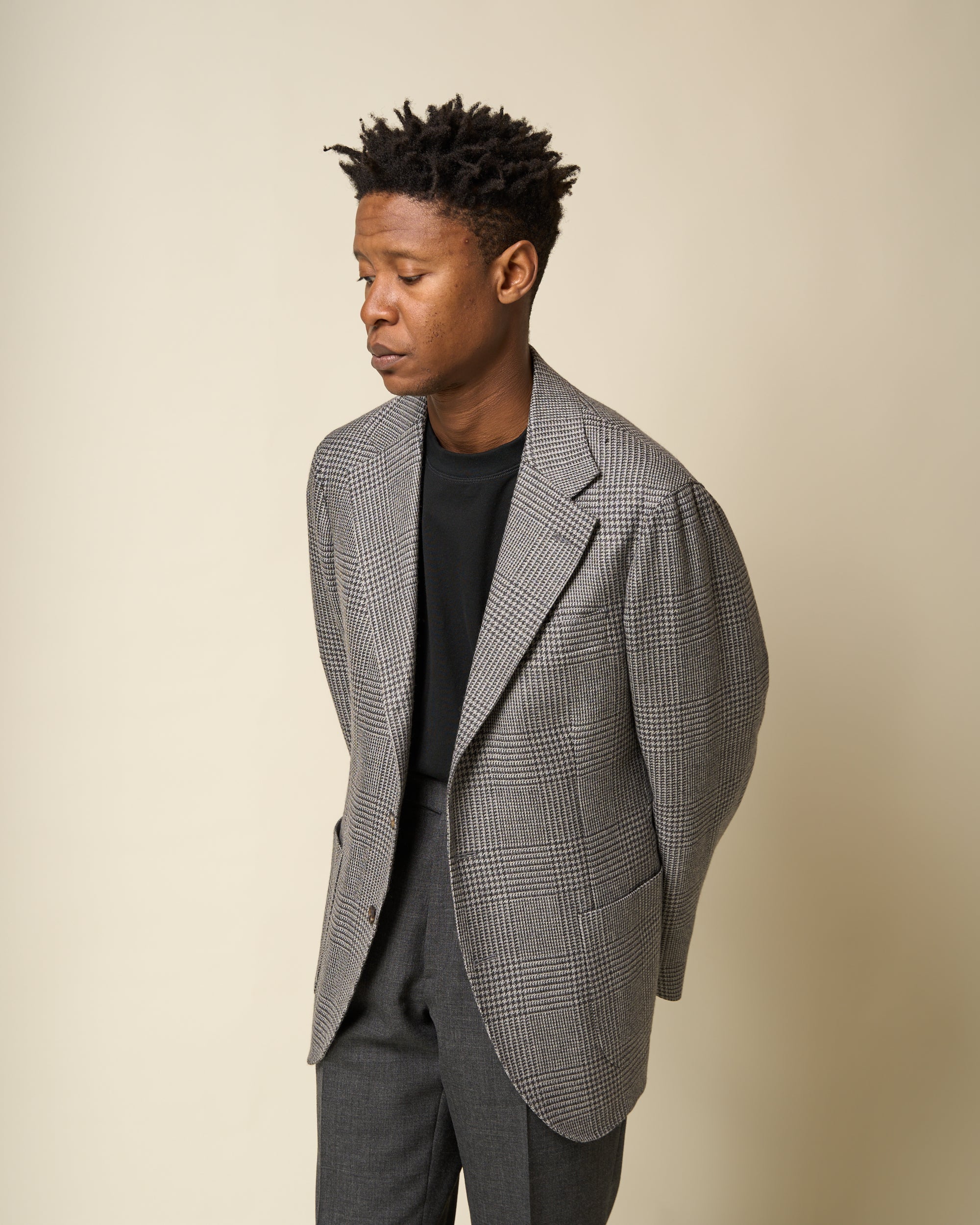 Sport Jacket - Grey Glen Check Wool Linen